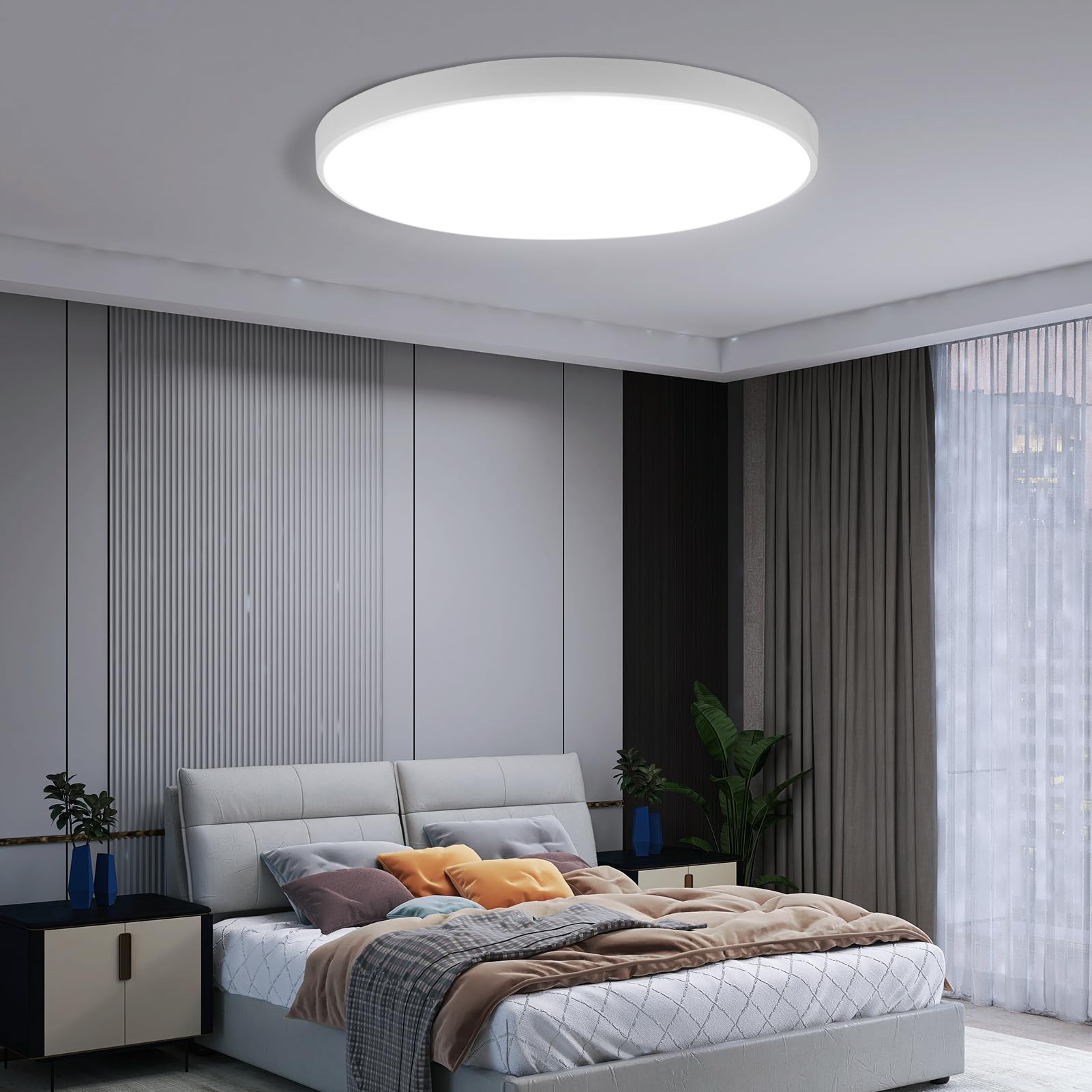 Litglobe 18W LED Ceiling Lights,Super Bright 1800LM LED Ceiling Light,6500K Daylight White Flush Mount Ceiling Light,IP44 Waterproof Bathroom Light for Living Room Bedroom Kitchen Hallway,Ø22cm
