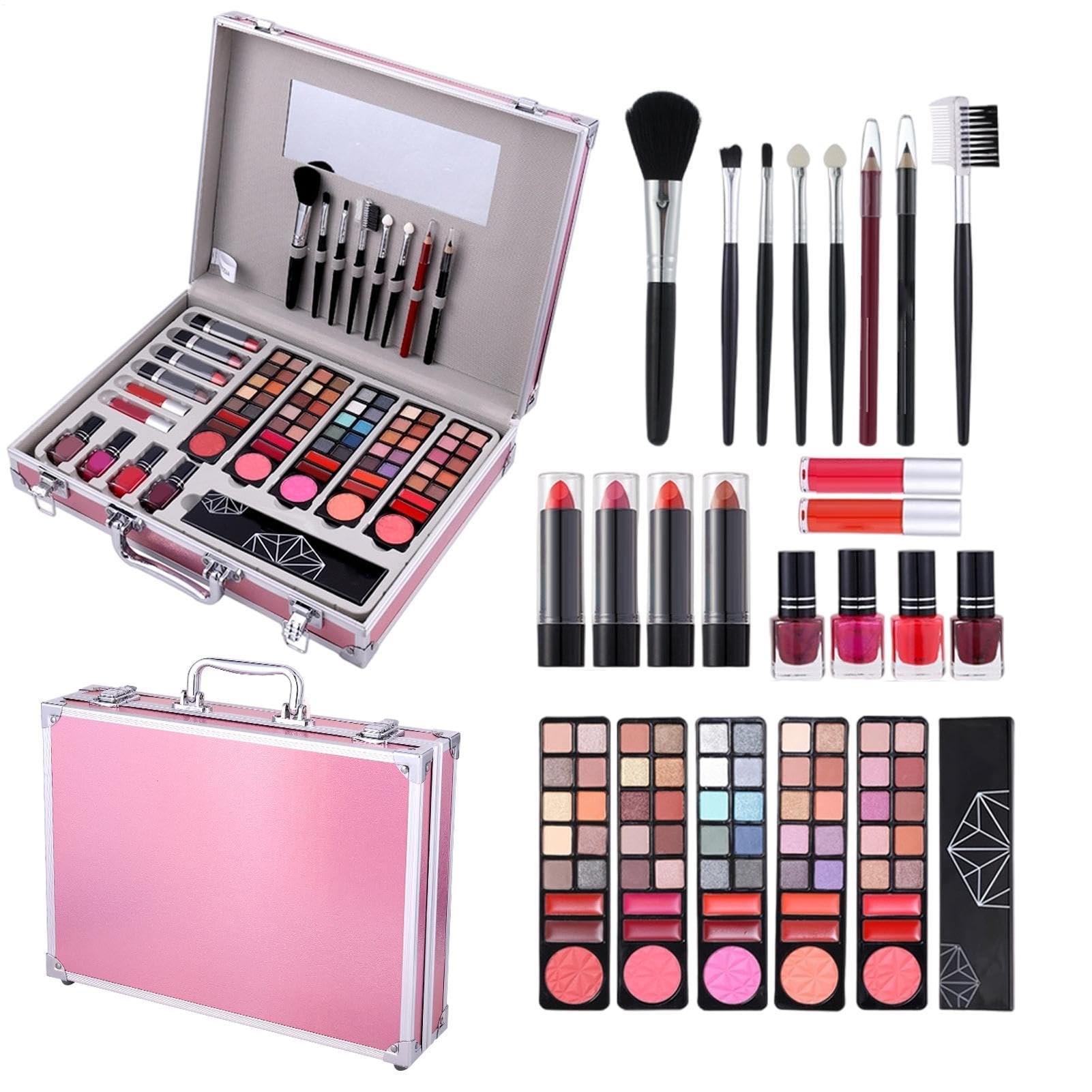 Make-Up Für Mädchen Anfänger Starter Schönheitskosmetik-Kit | Schönheits-Einsteiger-Kosmetik-Make-up-Set Für Frauen Teenager Mädchen Reise Hochzeit Fotoshooting Theater Bühne Tanz