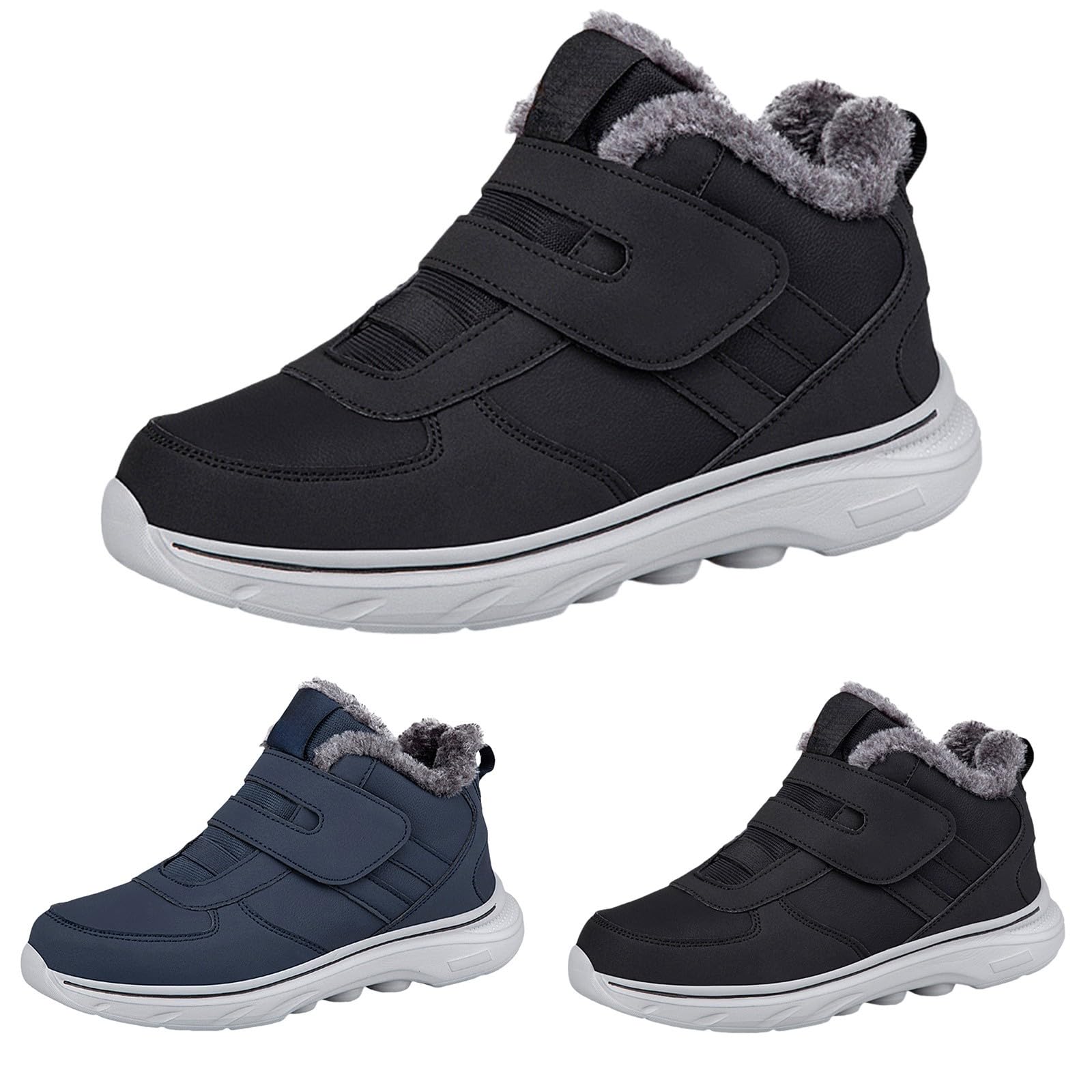 Winterstiefel Herren Leder Gefüttert Winter Laufschuhe Joggingschuhe
