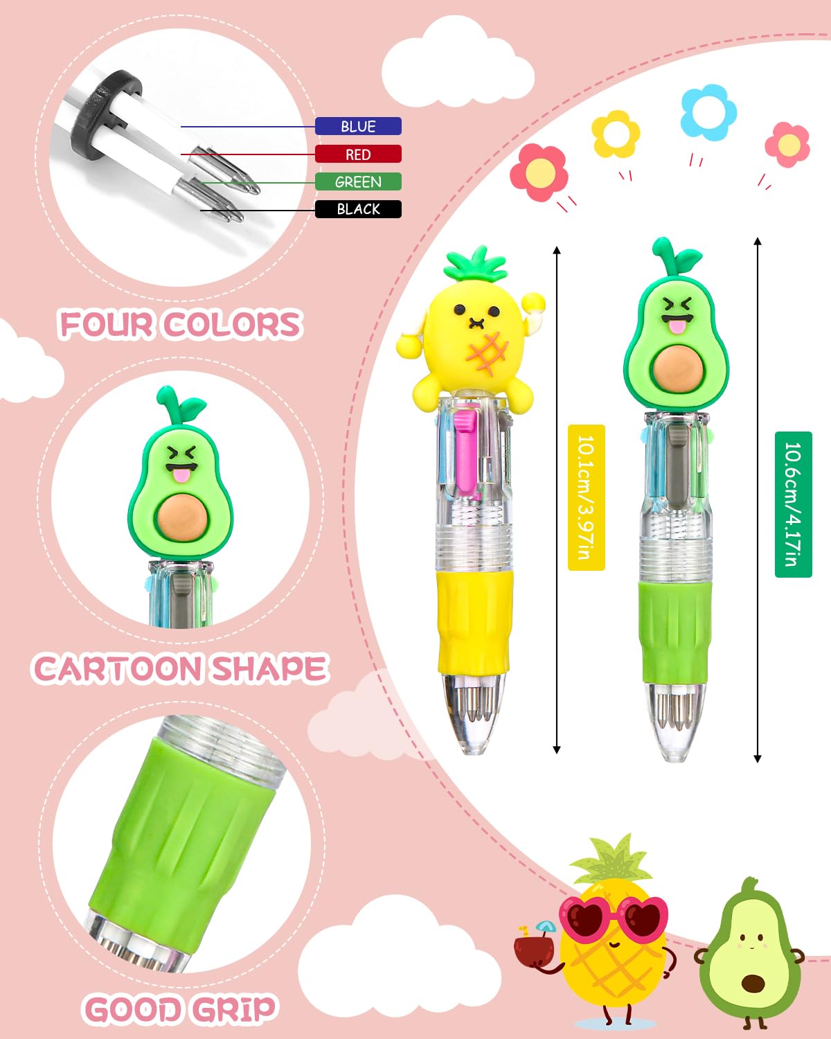 65 Mini Bolígrafos Multicolor En Uno 4 En 1 Lindos Bolígrafos Para