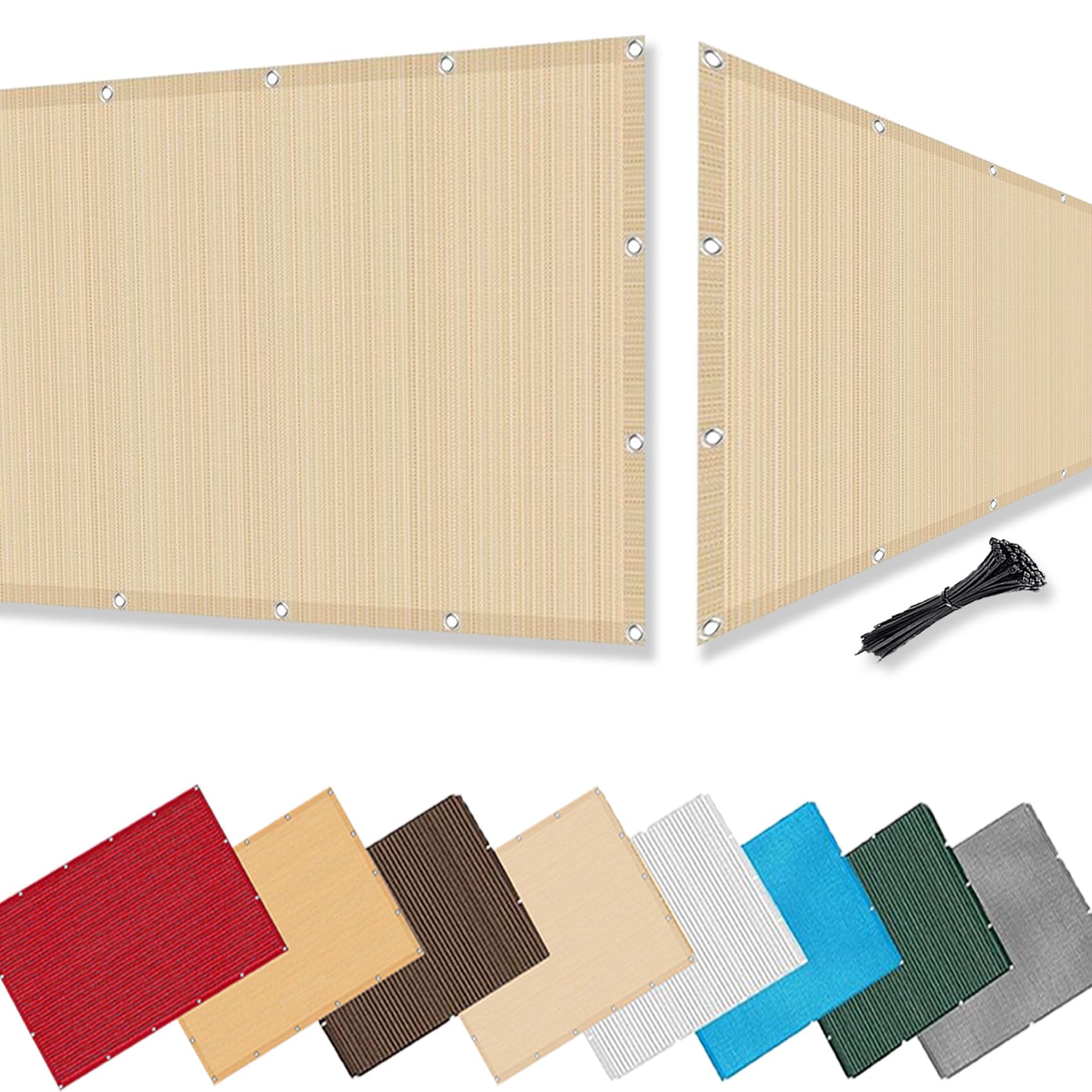 Brise vue terrasse 1.5x2.2 m résistant UV et cache vue balcon crème