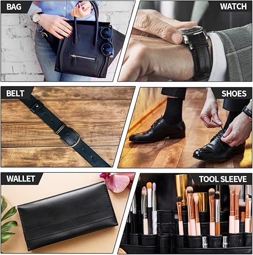 Miniatura 7 de RingSun Hojas de cuero genuino para manualidades de cuero (0.079 pulgadas), cuero de grano completo para costura de herramientas (6 x 12 pulgadas,