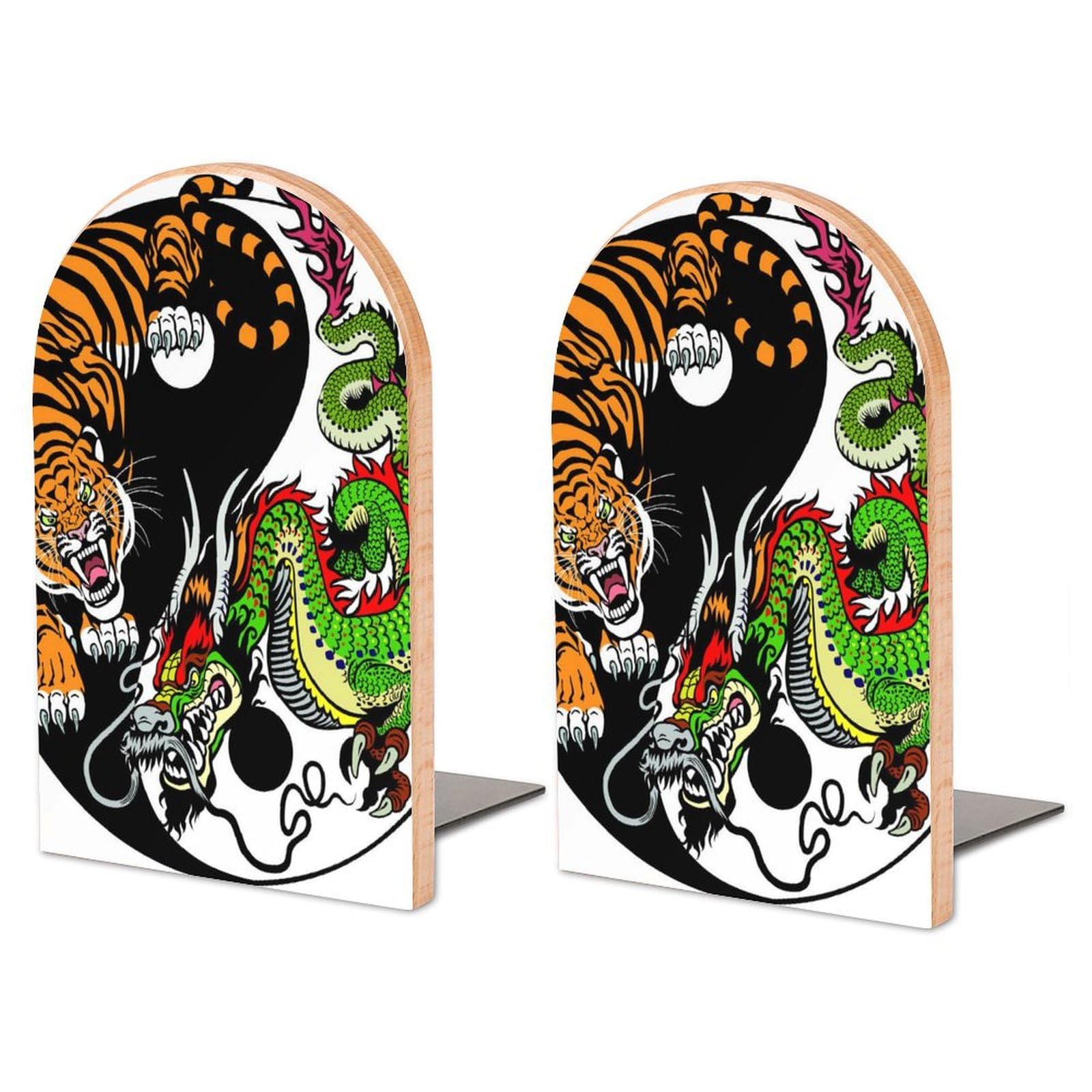 Sujeta Libros Estanteria Dragón Sujetalibros Decorativos De Madera Organizador Libros