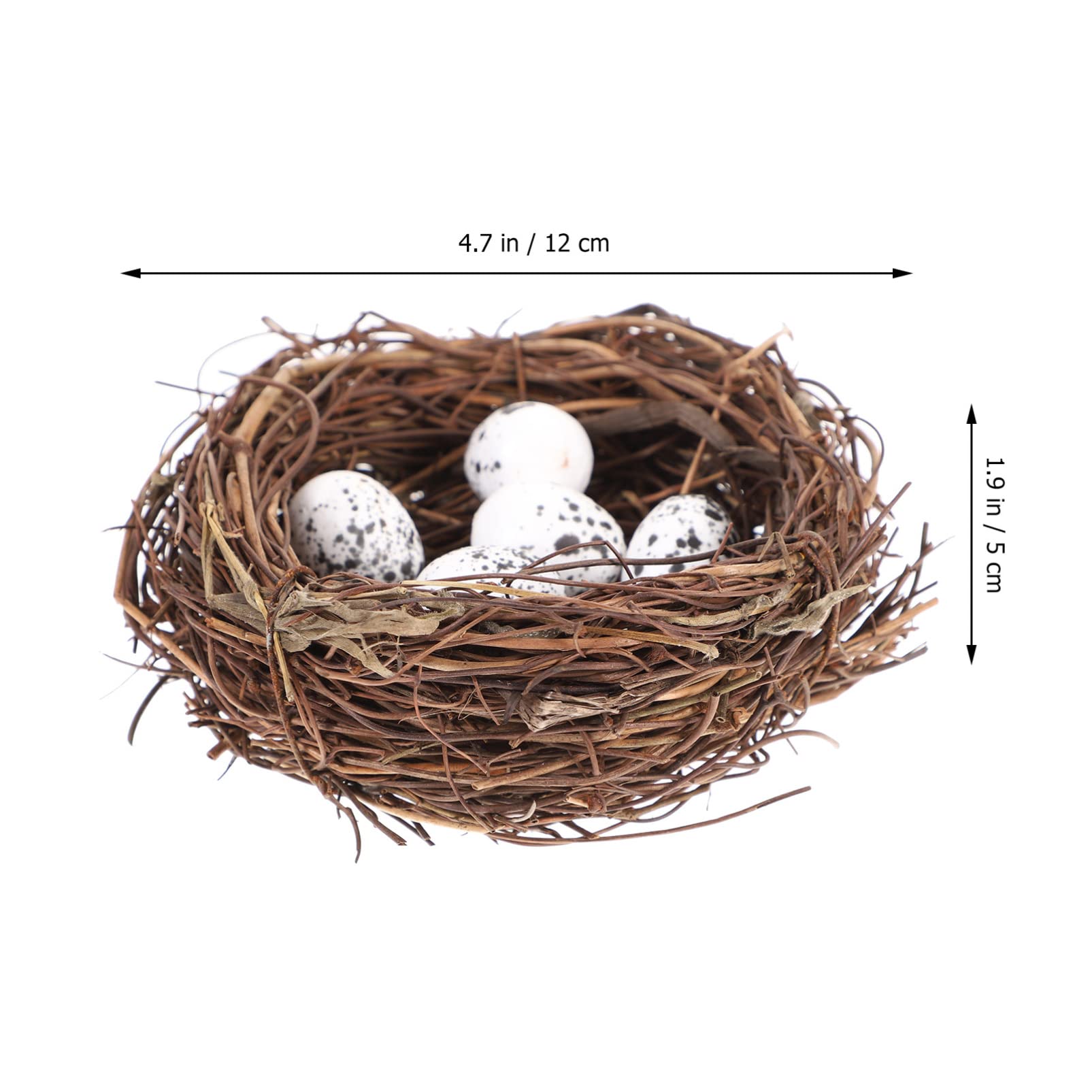 Kisangel Nido di Uccelli Artificiali per Decorazione Uccelli Rattan Nido Artigianato Uccelli Pasquali Nido Finto Nido con Uova per Mestiere Decorazioni Pasquali da Giardino