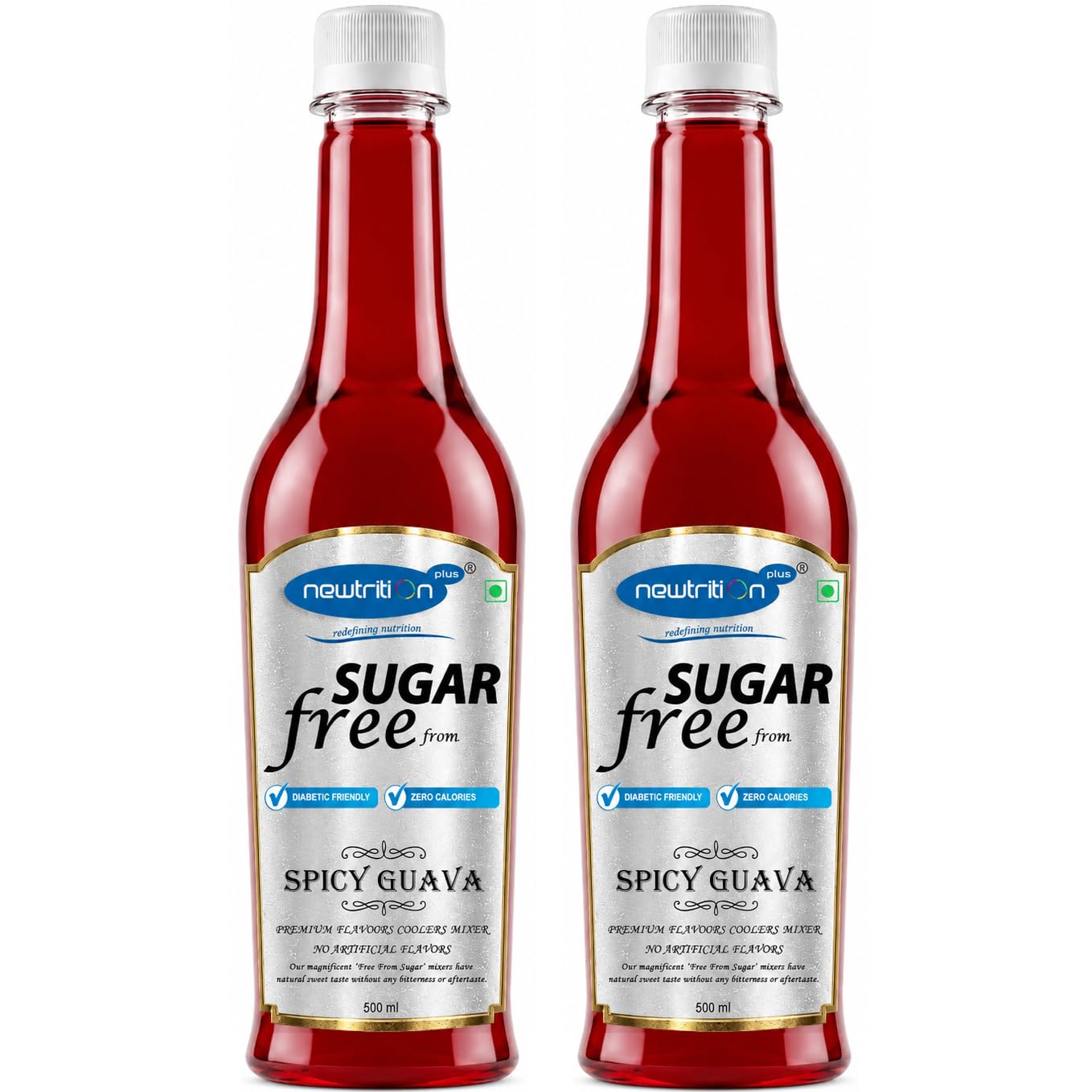 Newtrition Plus Redefining Nutrition Sugar Free Spicy Guava Mixer Syrup - Pack of 2 (500 ml Each) - Zero Calorie, Diabetic Friendly, Keto Friendly-picture-16