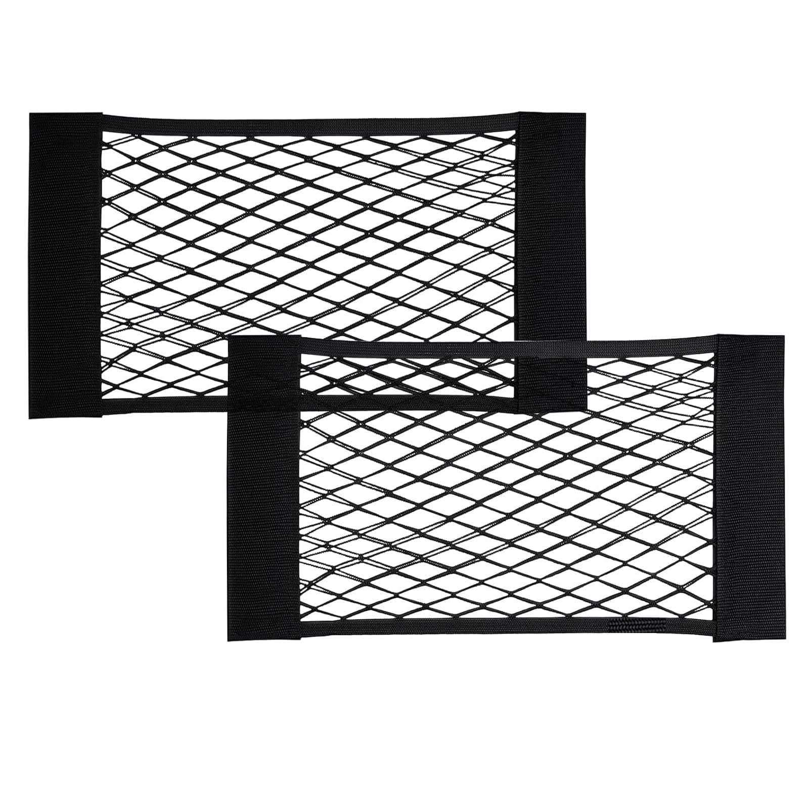 2 PCS Car Boot Storage Net, Campervan Accessories for Van, Caravan, Trunk, Cargo, Camping, Car Organiser Essentials 40x25cm with 4 pcs adhesive