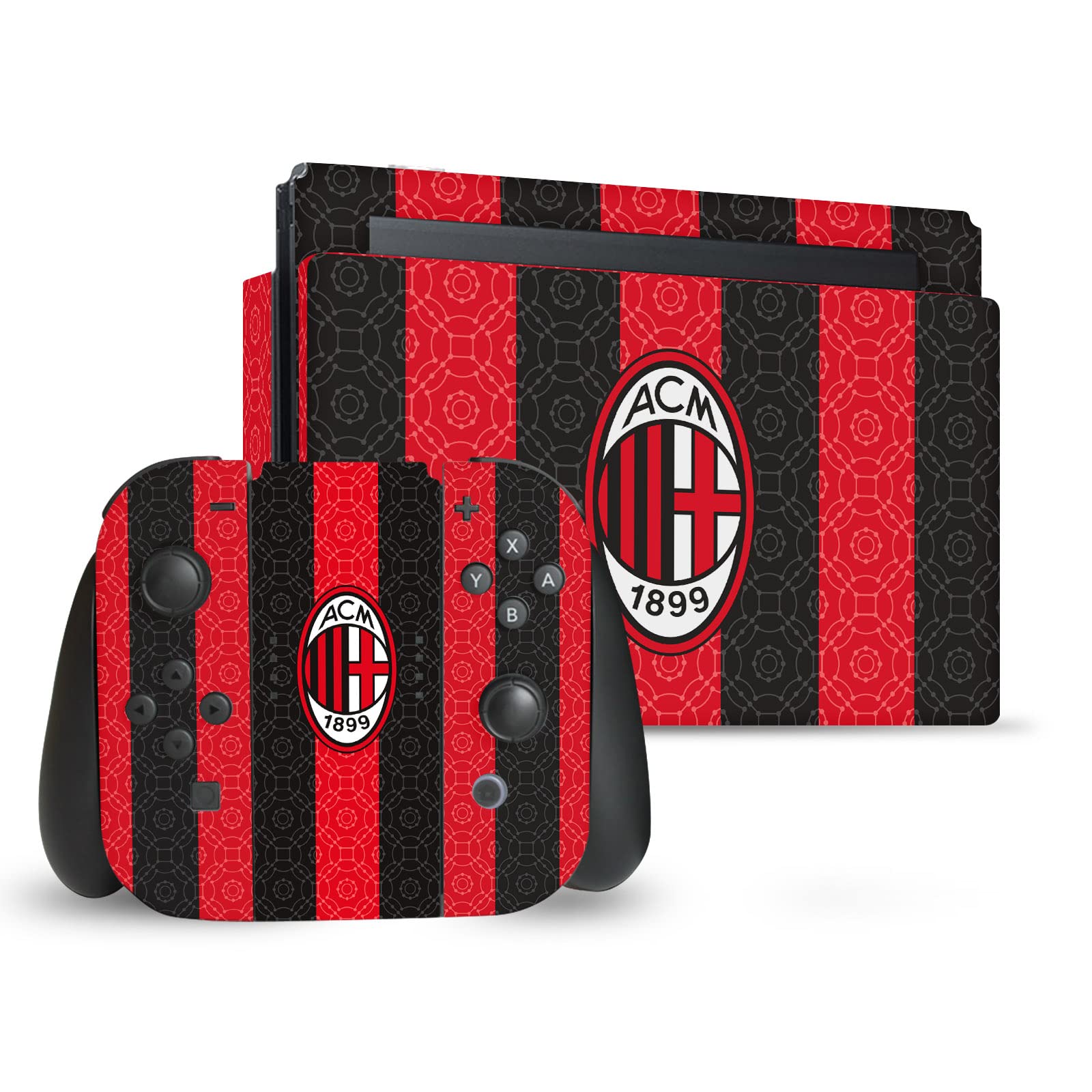 Head Case Designs Licenza Ufficiale AC Milan in Casa 2020/21 Kit Crest Vinile Sticker Gaming Pelle Adesivo Compatibile con Nintendo Switch Console & Dock & Joy-con Controller Bundle
