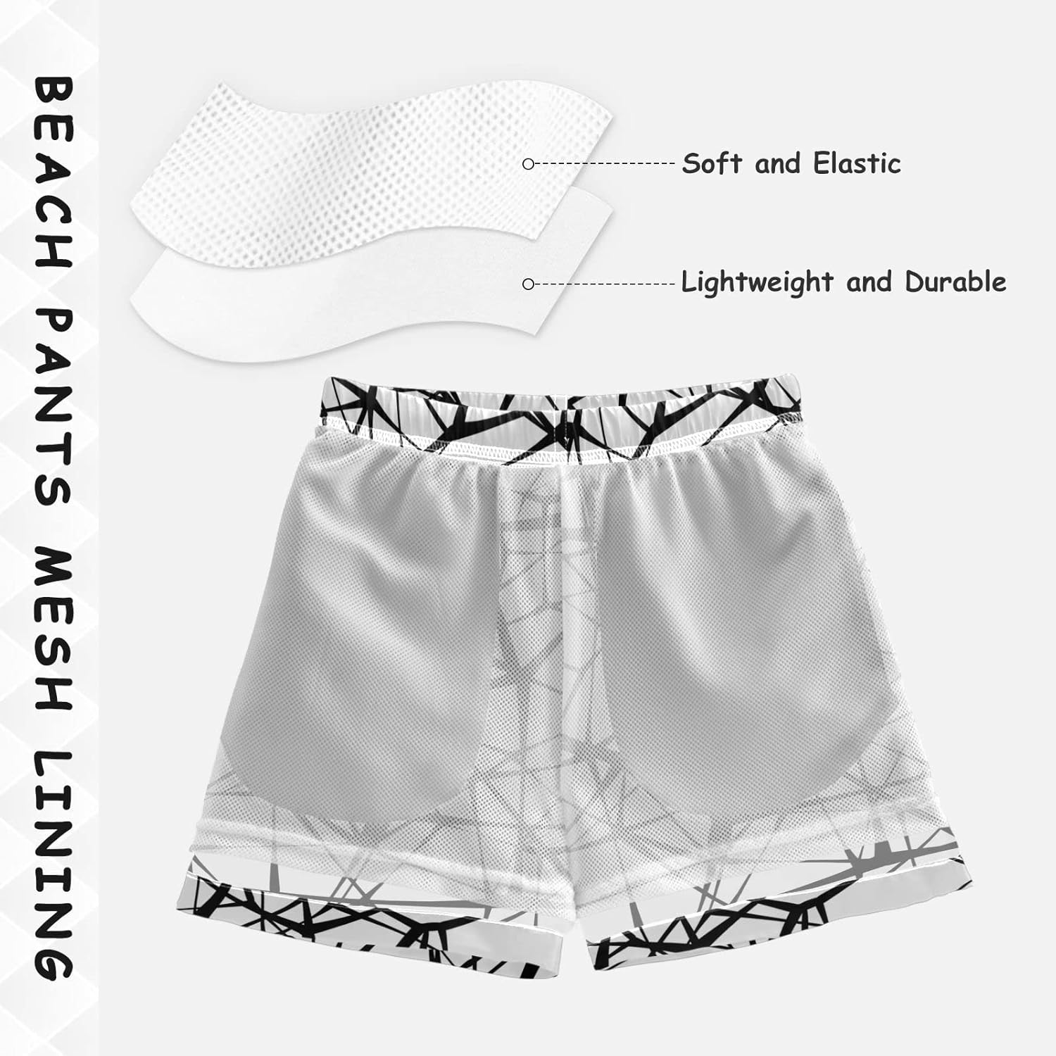 senya Boys Swim Trunks Quick Dry UPF 50+ Plaid Art Beach Board Shorts Kids Bathing Suits Swimsuit - Image 4