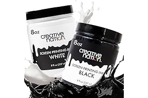 Black & White Screen Print Ink 2-Pack for T-Shirt Printing Projects