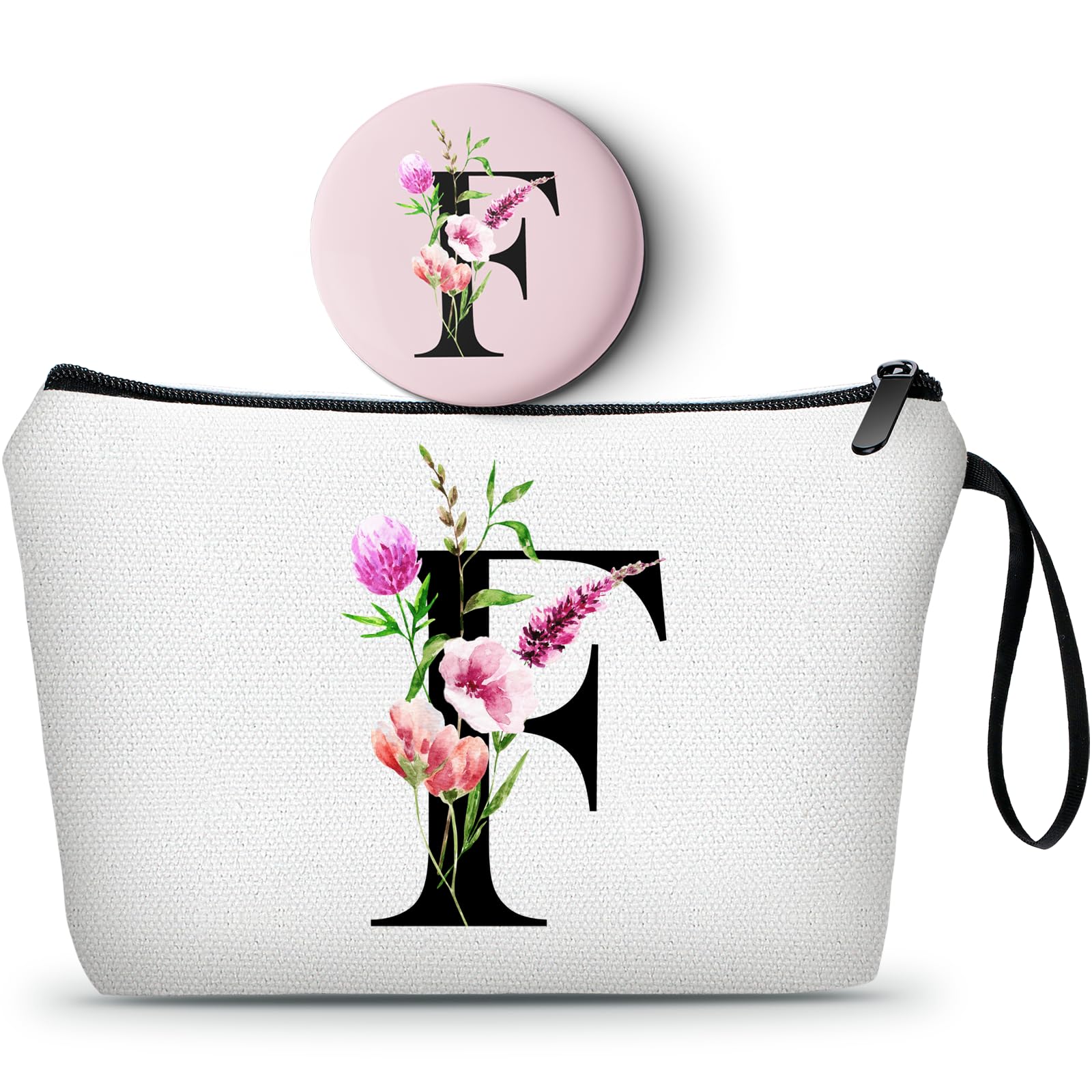 Birthday Friendship Womens Bridesmaid Proposal Coolest Gifts for Sister Teacher Coworkers Bride Personalized Travel Makeup Cosmetic Bag with Mirror