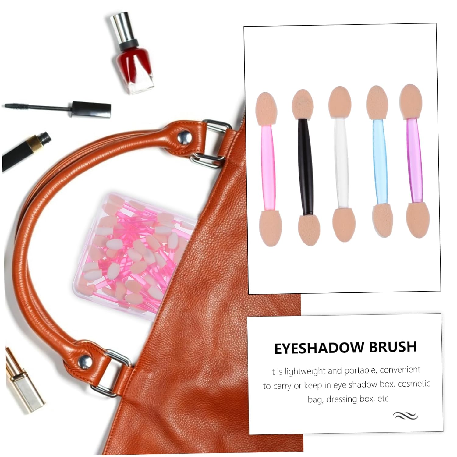 250Pcs Double End Eye Shadow Applicator Brush Latex Sponge