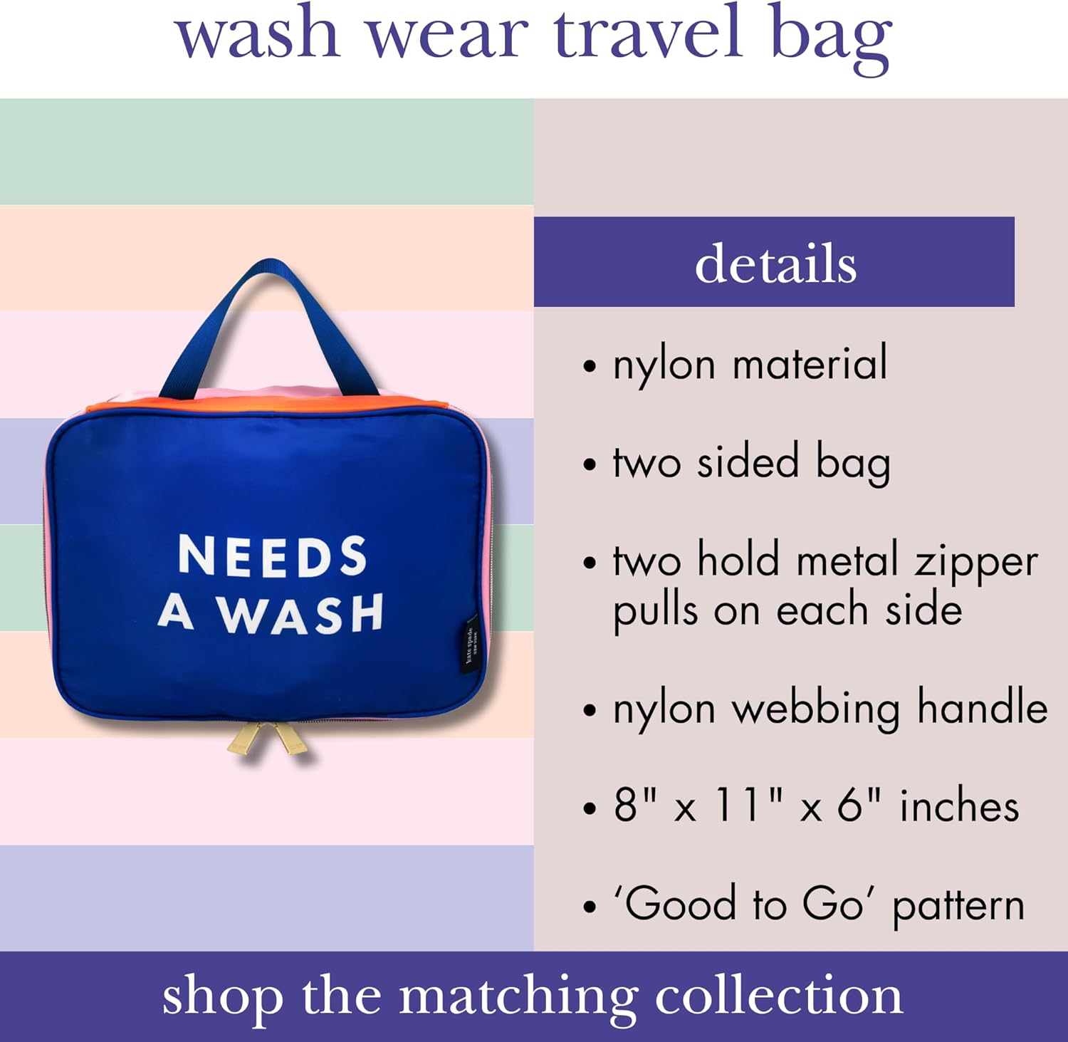 kate spade new york Laundry Bag to Organize Suitcase, Two Sided Packing Cube for Clean and Dirty Clothes, Good to Go - Image 8