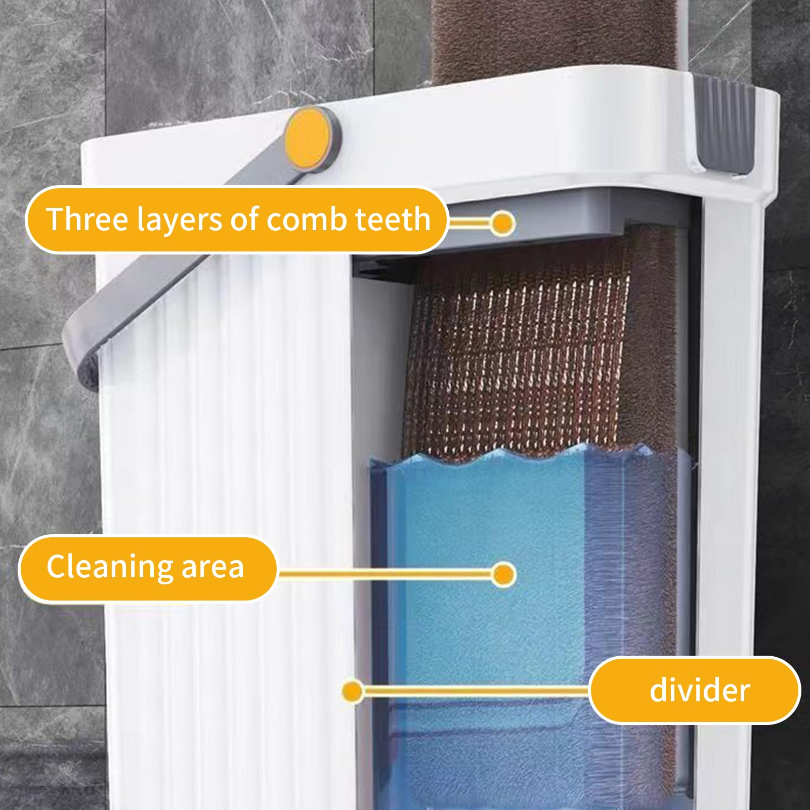Juego de Fregona y Cubo Herramienta De Limpieza Húmeda Y Seca para El Hogar | Limpiador De Suelos Y Balde para Baldosas Mármol Cocina Baño Salón Ventana Dormitorio Apartamento