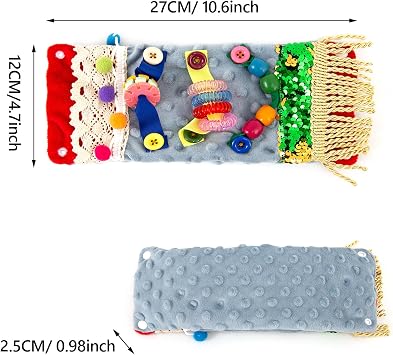 Fidget Blanket for Adult with Dementia,Dementia Products for Elderly,Alzheimers Dementia Activities for Seniors,Fidget Wrist Cuff Sensory Bracelet for Seniors,Dementia Gifts