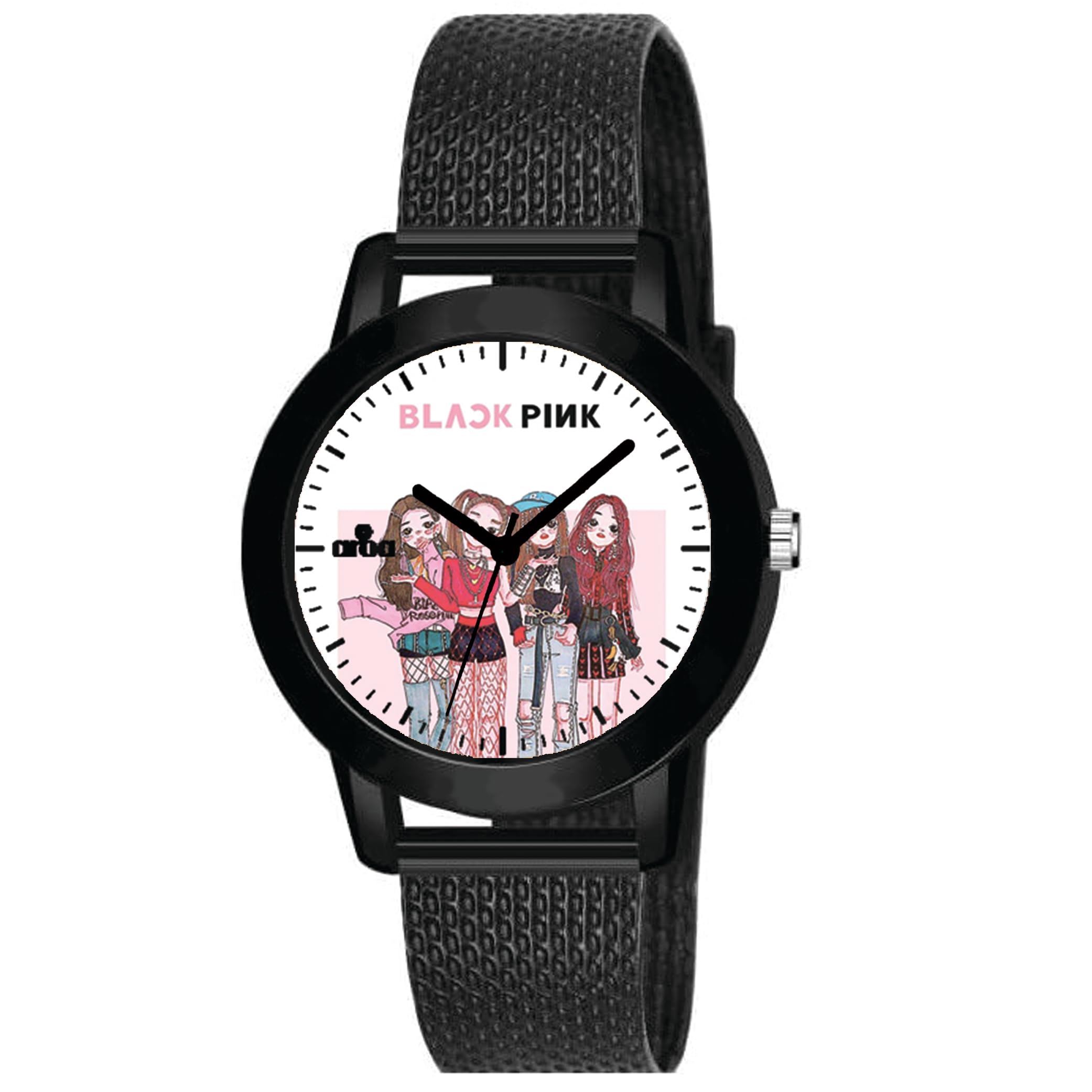 AROA Watch for Ladies Womens with Blackpink Anime Girls in Grunge Outfits Model :1092- in Black Metal Type Rubber Analog Watch White Dial for Women Stylish Ladies Watch for Girls (B0CKHMLR5K) Amazon Price History, Amazon Price Tracker