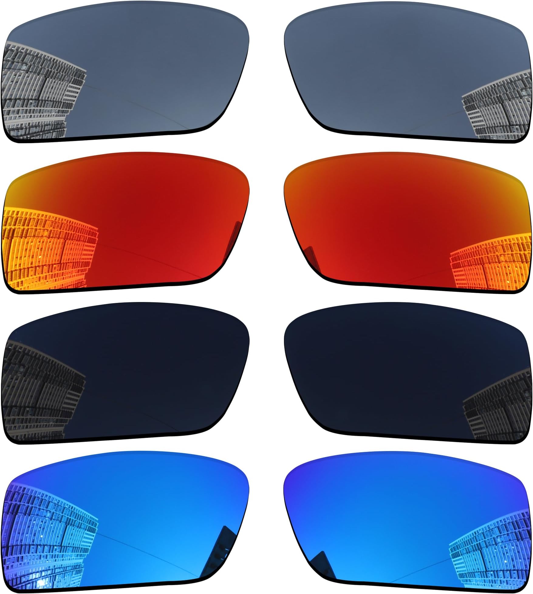 Acefrog 4 Pairs Polarized Replacement Lenses for Oakley Gascan OO9014 Sunglasses, Perfectly Fit, Shatterproof, Anti-scratch, Value Pack