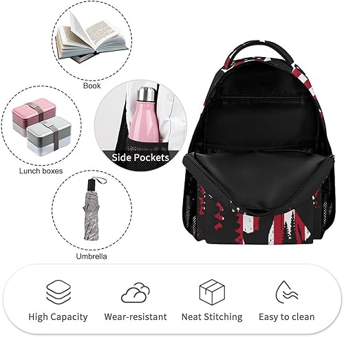 Miniatura 3 de Bigfoot and American Flag - Mochila de viaje para computadora portátil, bolsa duradera para computadora para hombres y mujeres, Estilo, Mochilas