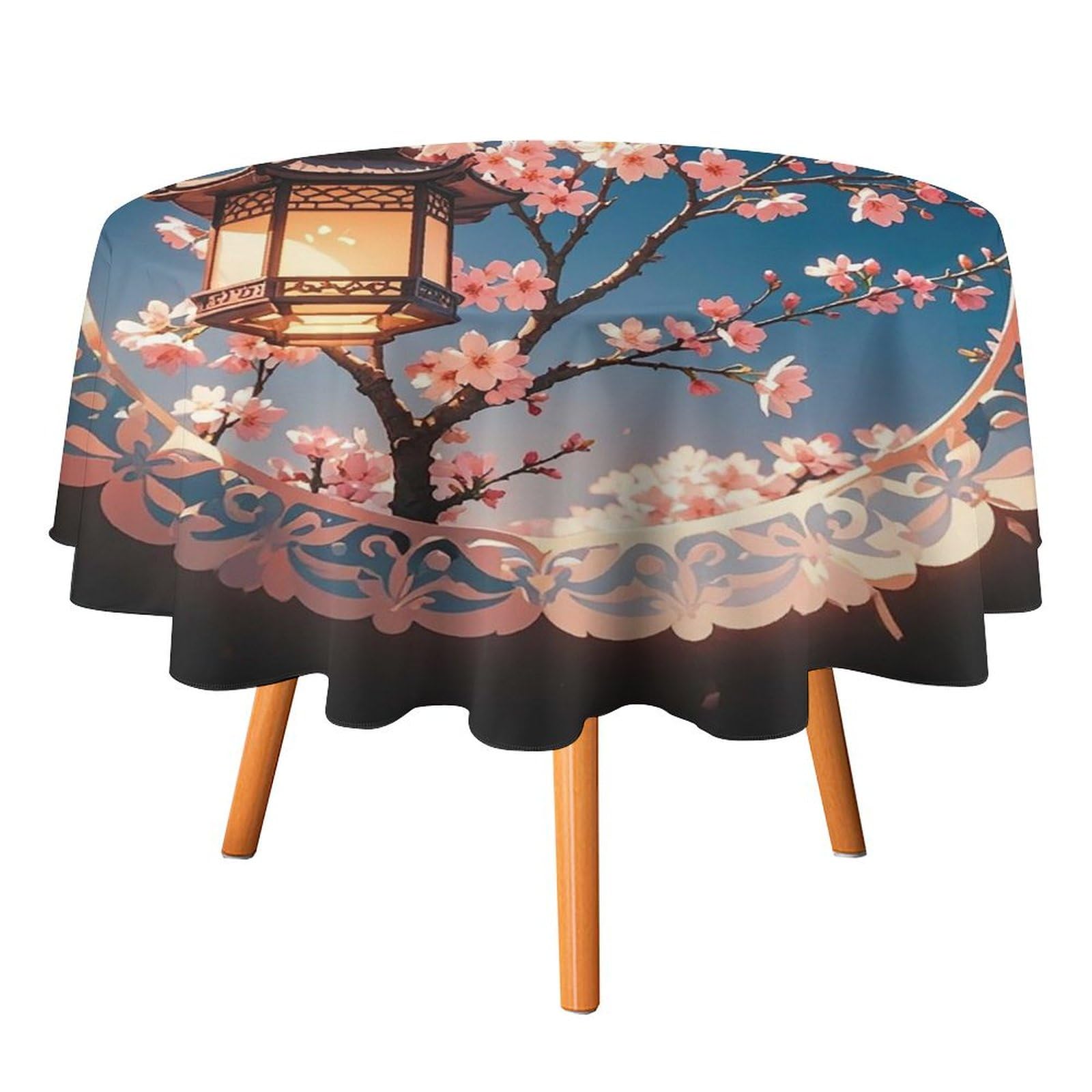 Nappe ronde de cuisine et pique-nique à motif lanterne 152cm