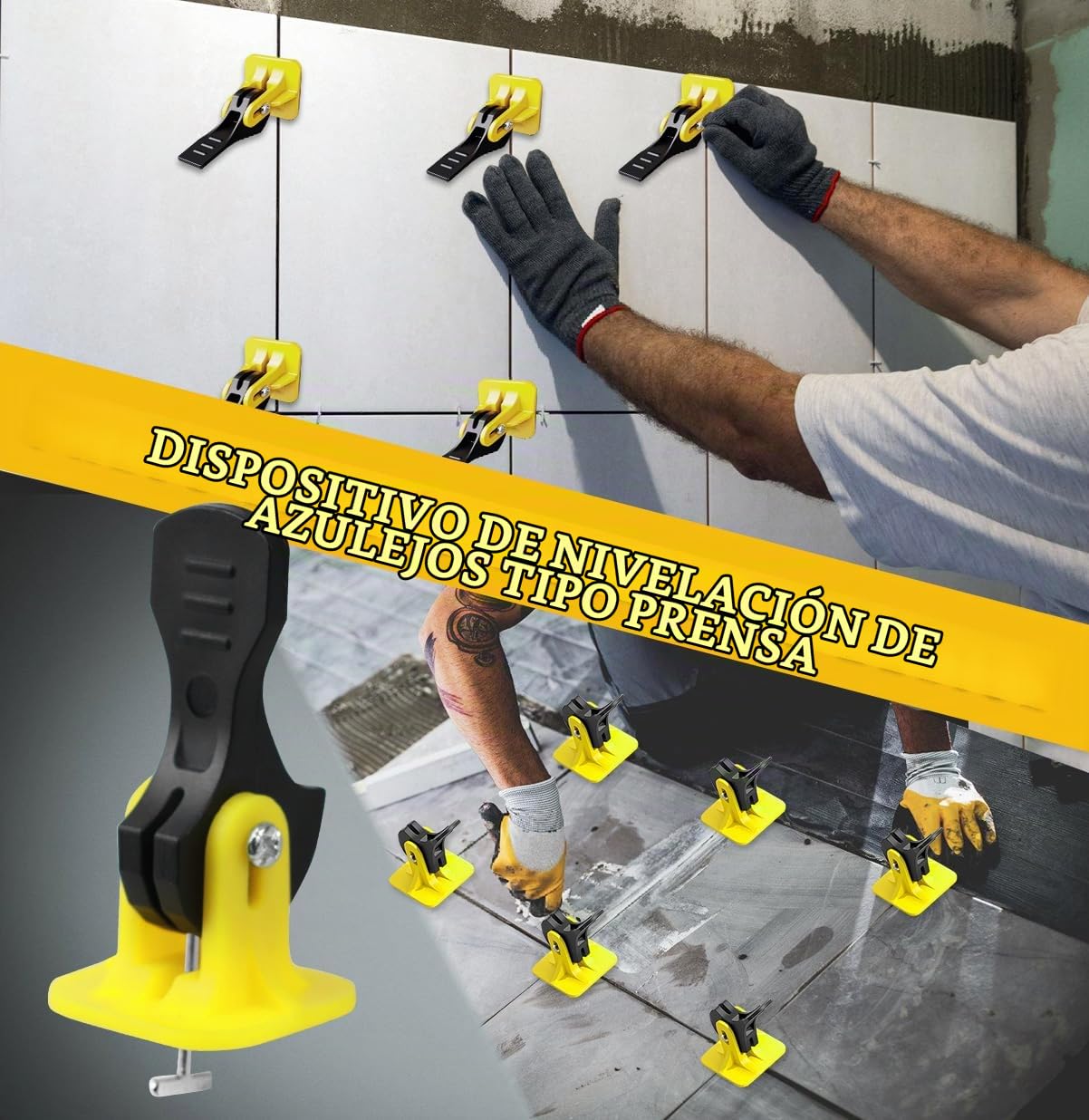 100 Piezas Niveladores de Azulejos Kit,2mm Cuñas Niveladoras Suelo, Tile Leveling System, Separadores de Nivelador de Azulejos, con 100 Piezas Agujas de Acero de Repuesto, para Suelos y Paredes