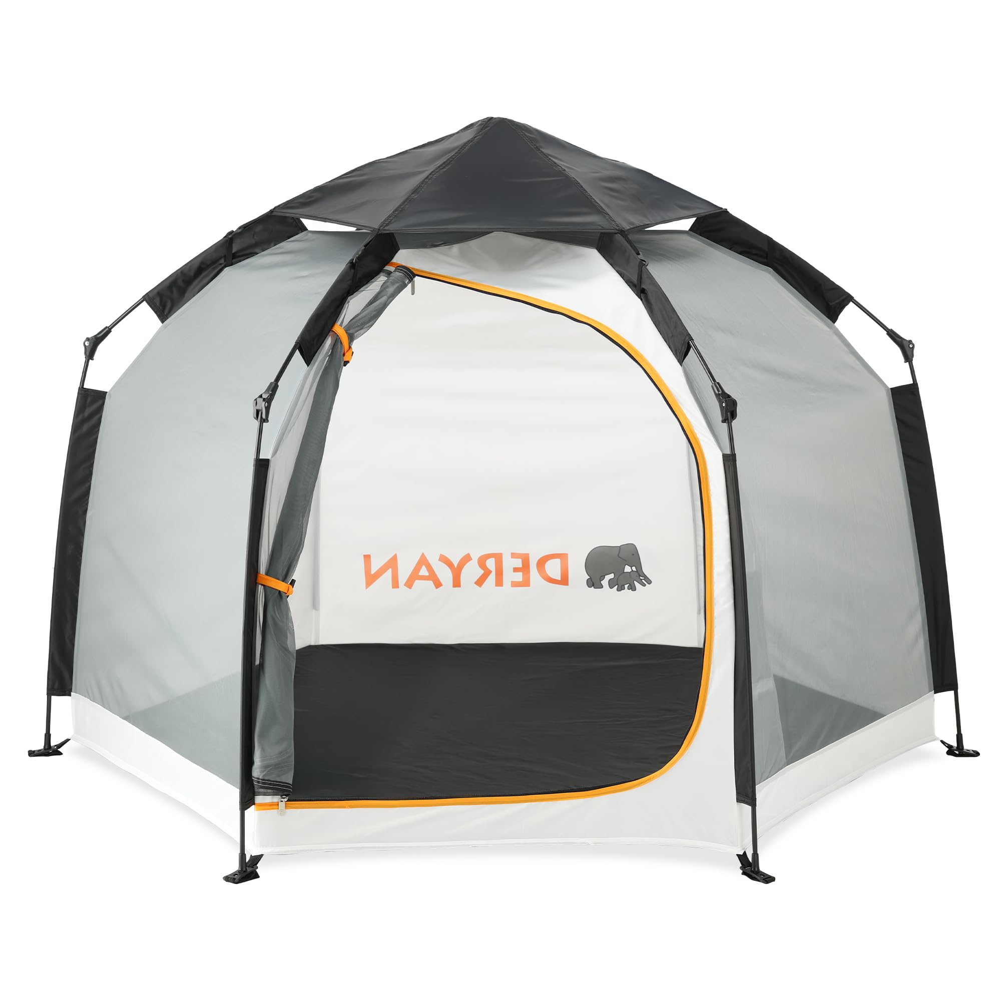 Deryan Up To Go Playpen - Pop-up tragbarer laufstall - Strandzelt für Kinder von 0 bis 10 Jahr - Laufgitter mit Moskitonetz - UPF-50+ - 134x134x109 cm - Creme