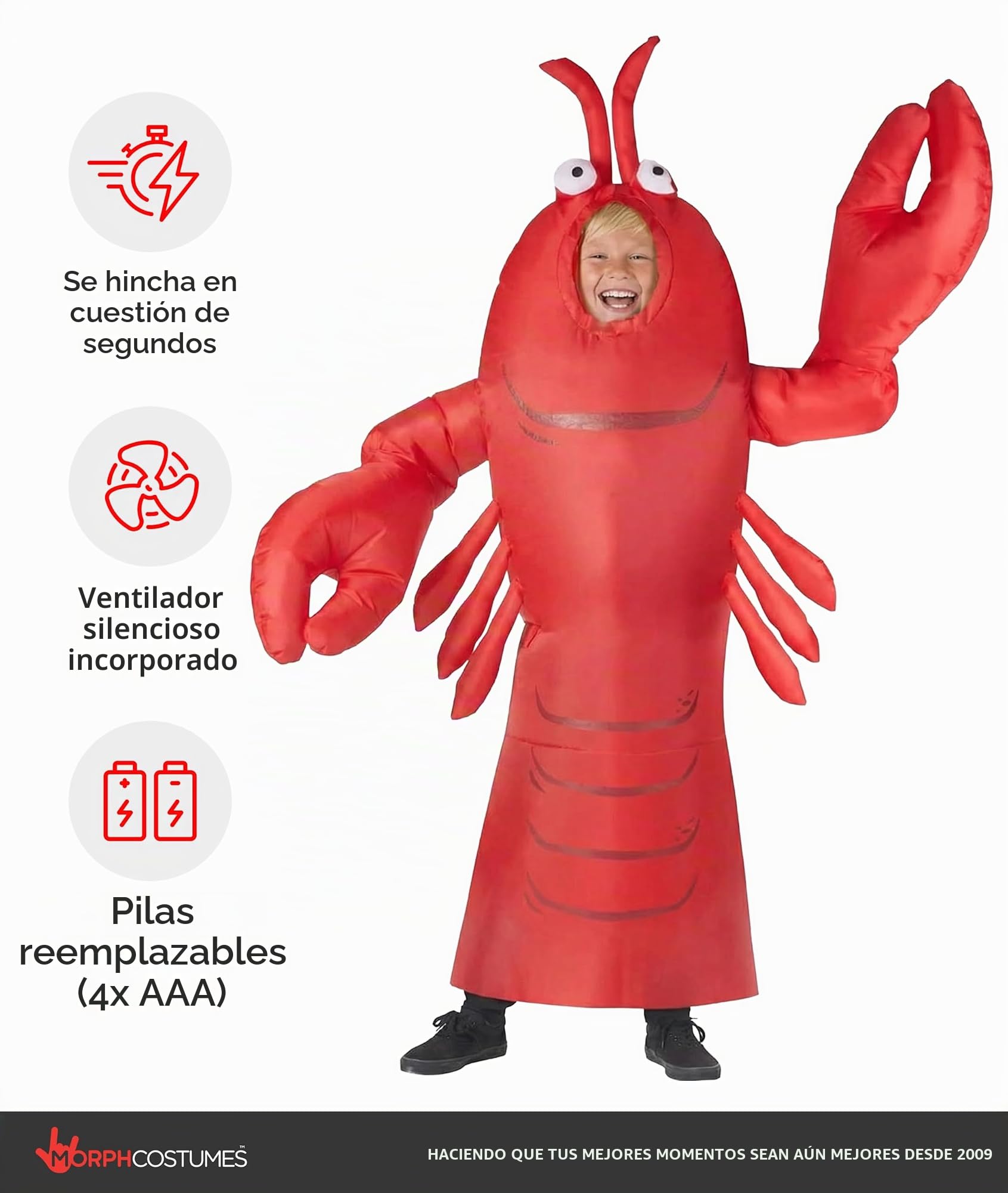 Morph Disfraz inflable de langosta gigante para niños