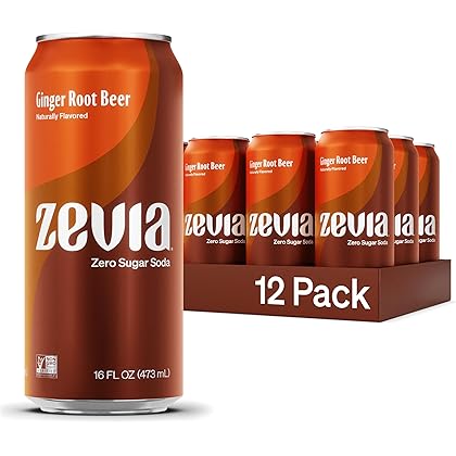 Amazon.com: Zevia Zero Sugar Soda, Cherry Cola, 16 oz Cans