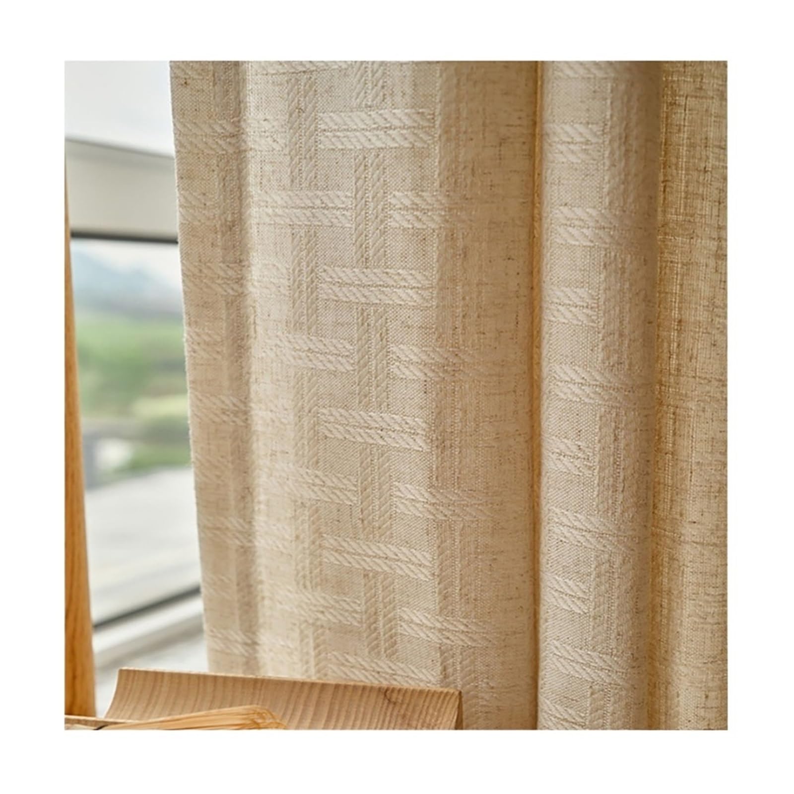Rideaux en lin motif écossais rétro raffiné unique