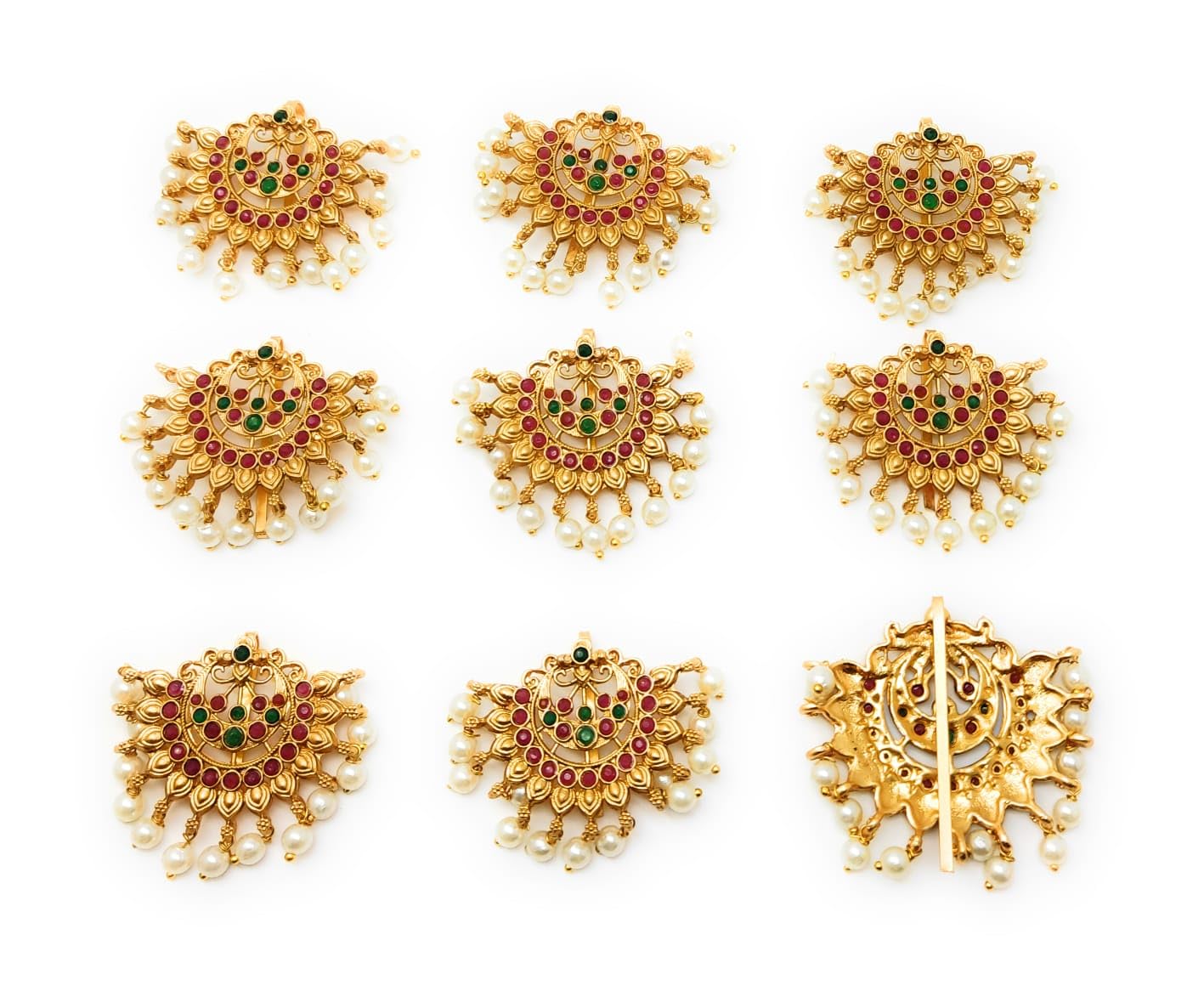 Adc fashions Southern Bling Hair Jewelery Choti Jadai Billai Indian Hair pin Hair Decoration,Hair Brooch with Hook Wedding Bridal Jewellery for Women-9 Piece (Style 1) (B092MF4ZBW) Amazon Price History, Amazon Price Tracker