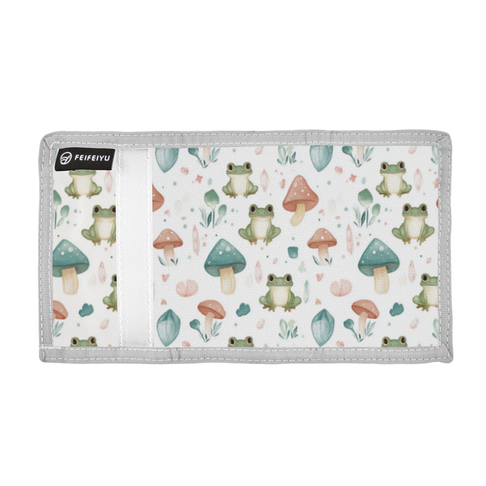Wusikd Cute Frogs Kids Wallet for Boys Girls Mushrooms Toddler Trifold Wallet Novelty Wallet for Teens Women Men