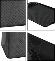 Vista 2 de Vababa Bandejas de plástico negro para servir comida rápida, paquete de 4, 16.8 pulgadas x 12 pulgadas