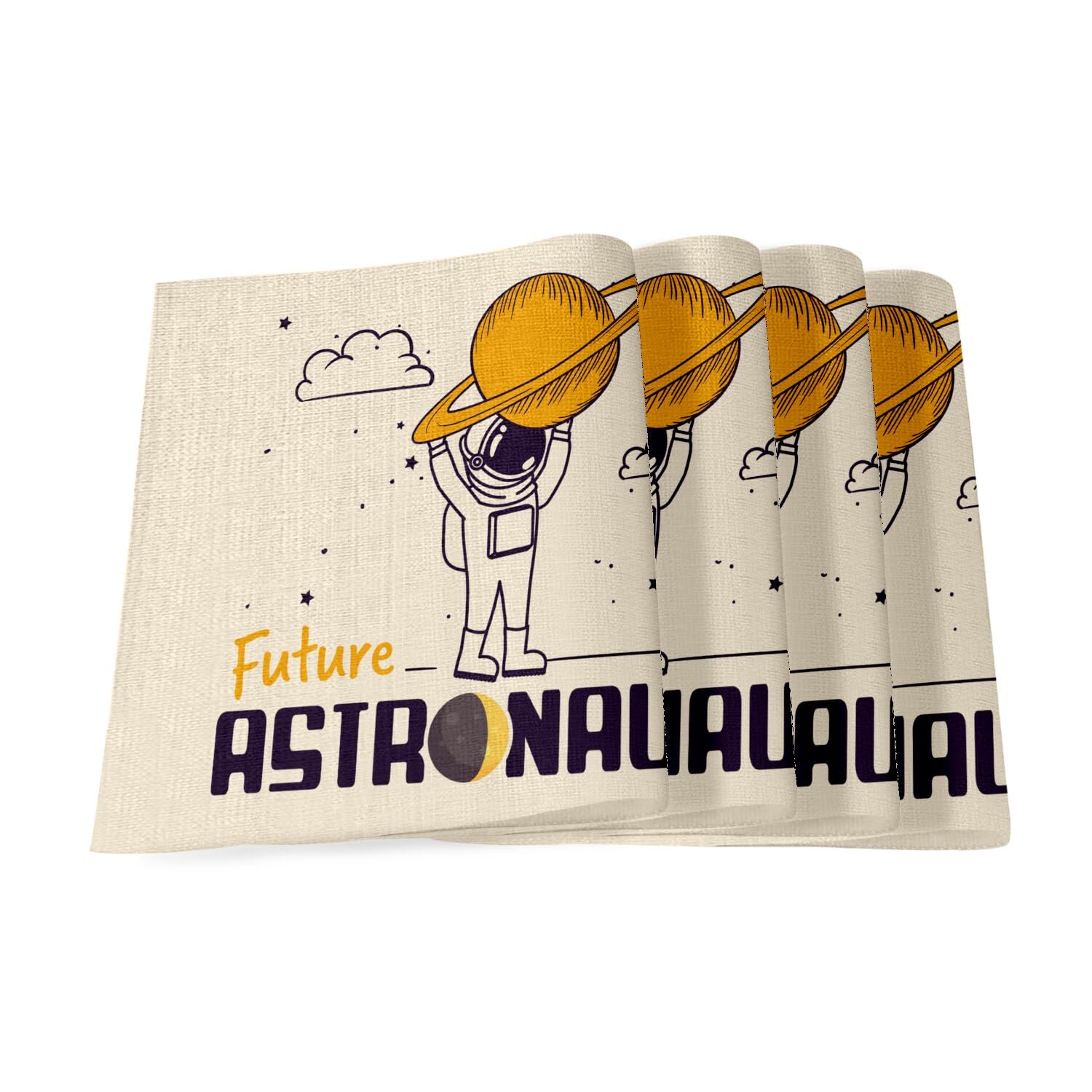 Set de table en lin anti-tache grand format pour les repas des enfants