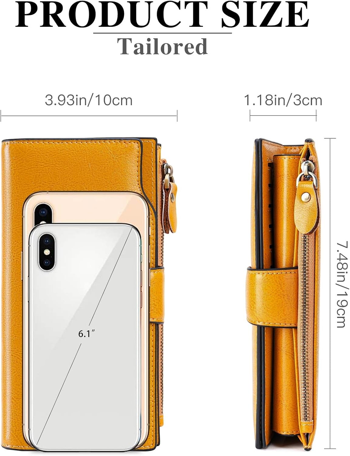 SENDEFN Women Leather Wallets RFID Blocking Clutch Card Holder Ladies Purse with Zipper Pocket - Image 4