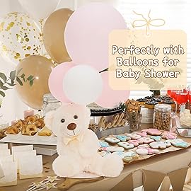 MorisMos 10Pcs Teddy Bears Bulk Baby Shower, 14inch Cute Teddy Bear Stuffed Animals Plush, Small Stuffed Bears on Centerpiece Baby Shower, White