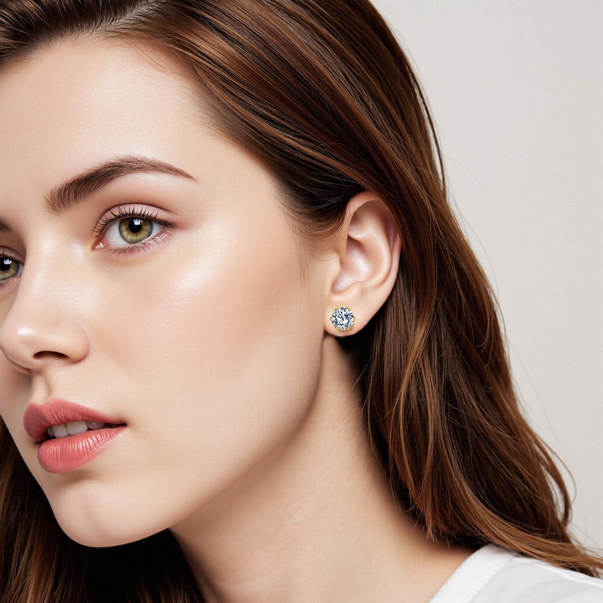 Moissanite Stud Earrings For Women,VVSI D Color 0.6CT-4.0CT Lab Created Moissanite Diamond Earrings,18K White Gold Plated 925 Sterling Silver Stud Earrings For Men - Image 6