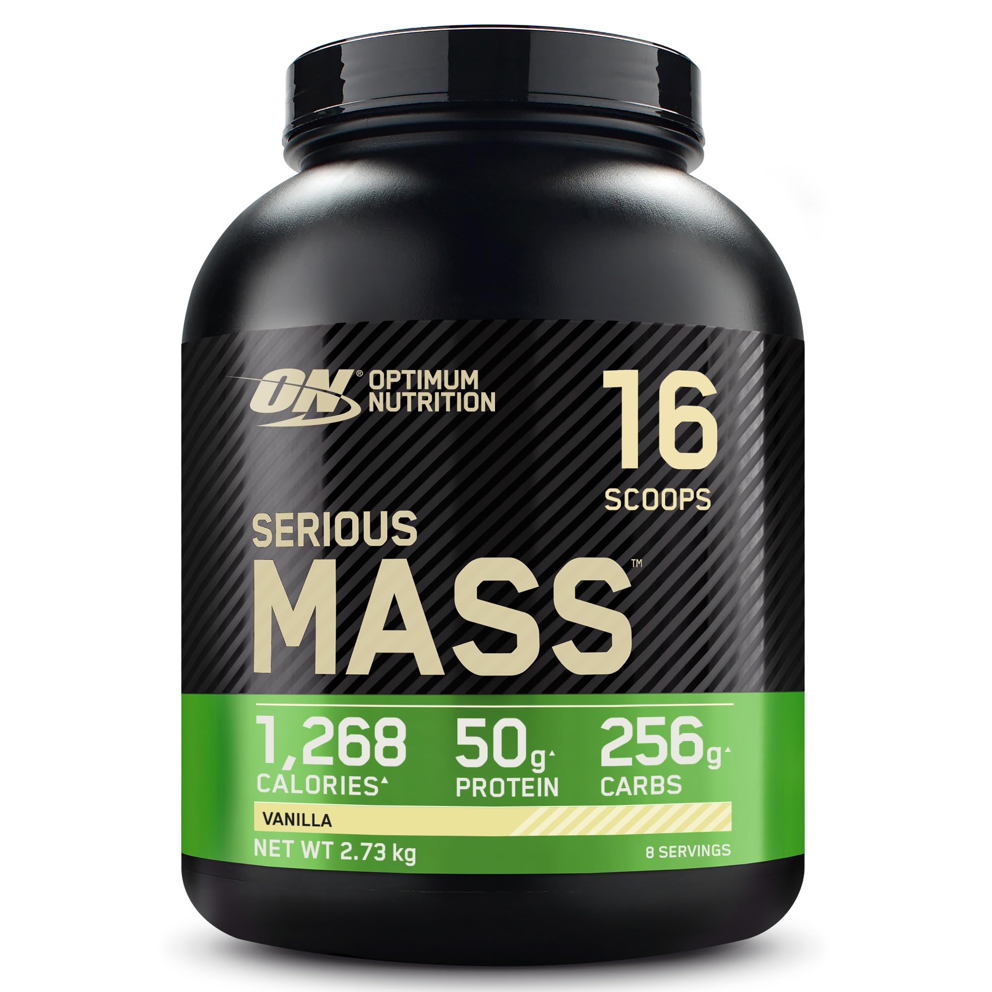 Serious Mass Protein Powder High Calorie Mass Gainer with Vitamins, Creatine and Glutamine, Vanilla, 8 Servings, 2.73 kg, Packaging May Vary