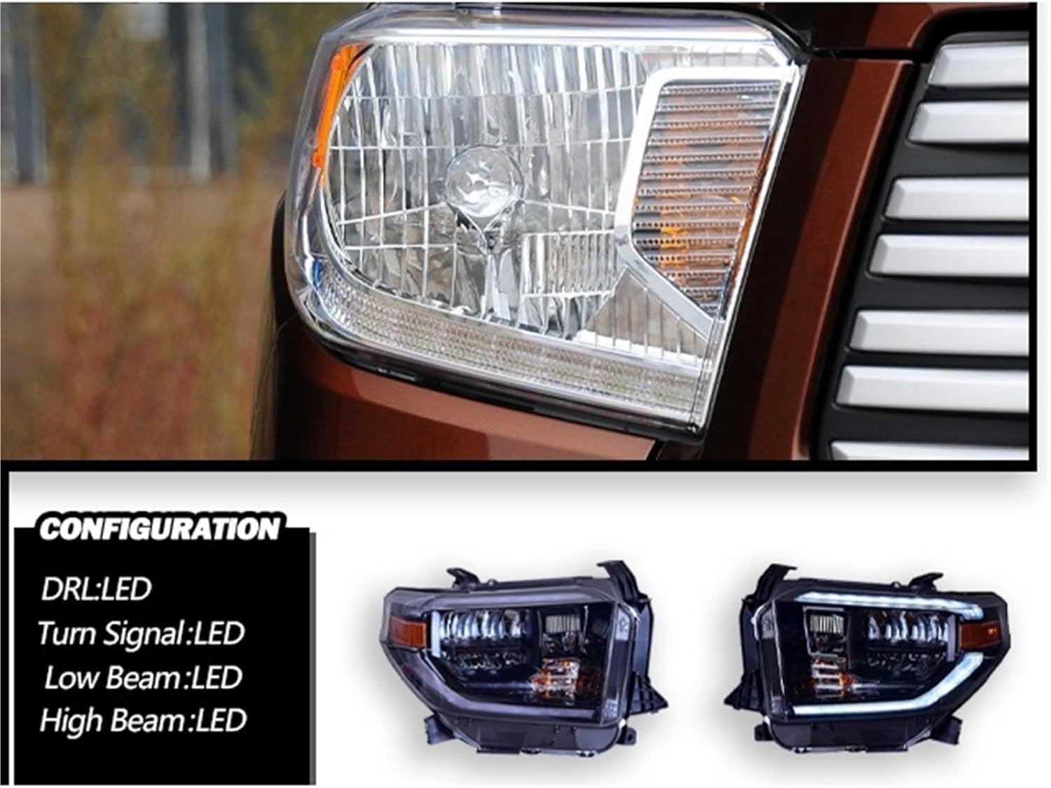 タンドラ　社外ヘッドライト　ジャンク タンドラ セコイア 最強ファイバールックLED ヘッドライト | GOLD PARTS