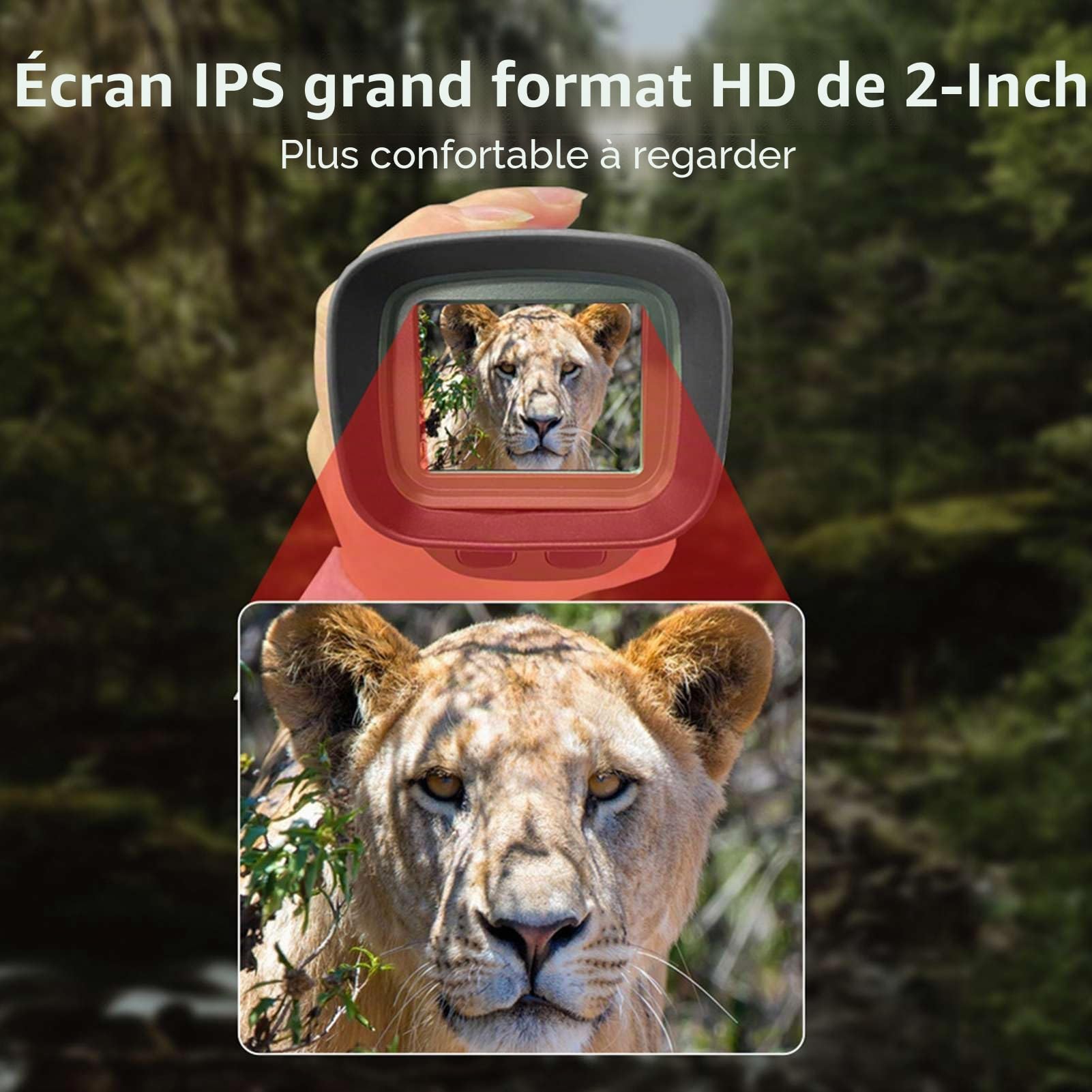 Monoculaire de Vision Nocturne,40 MP 2,5K Télescope Infrarouge,984 Pieds Support de Distance de Vision Nocturne,Enregistrement Photo et Vidéo,Zoom Numérique 8X,pour Camping en Plein Air
