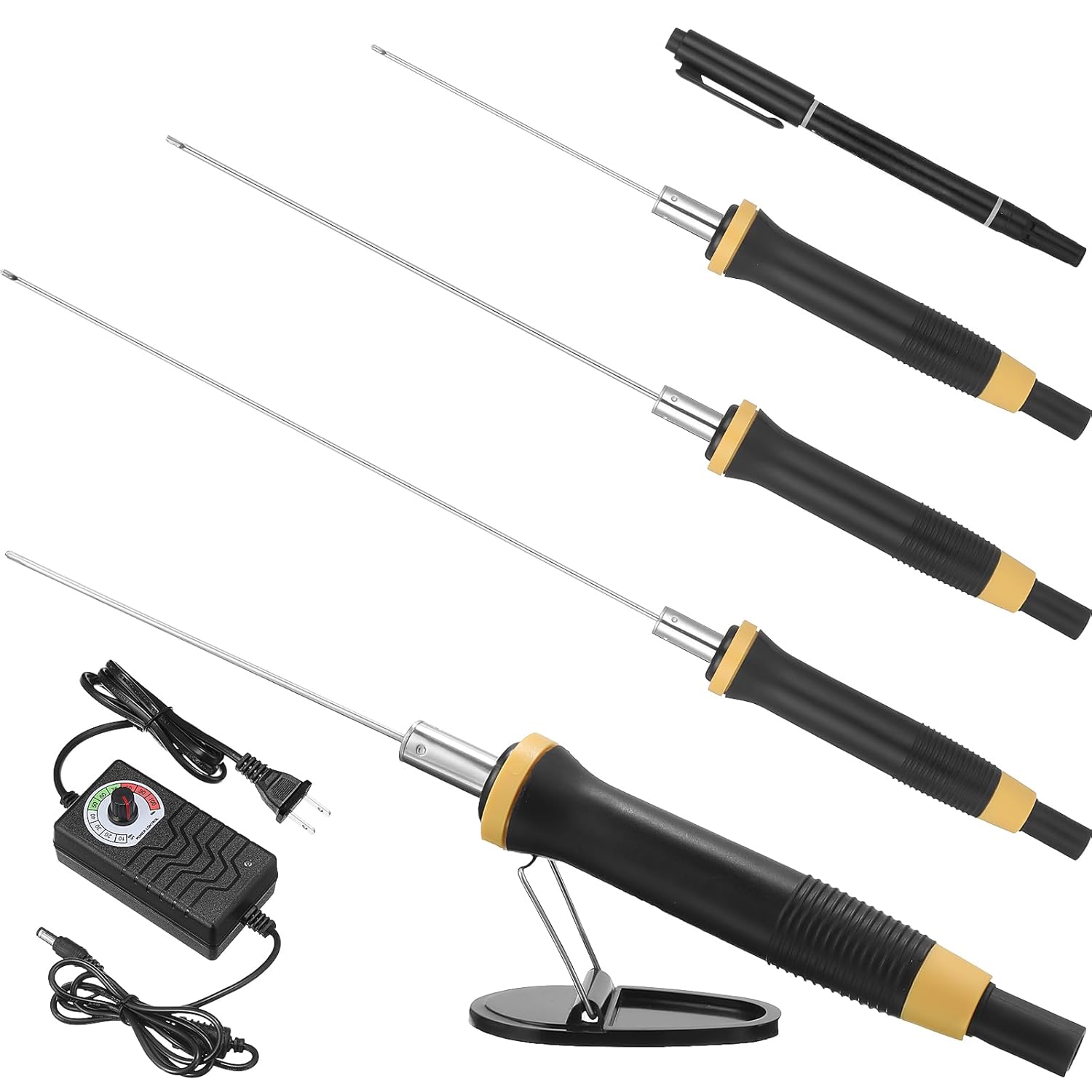 Threlaco 6pcs Electric Hot Wire Foam Cutter Kit - 4" 6" 8" Pens, 36W Adjustable Adapter, Stand - Precision DIY Craft Cutting Tool