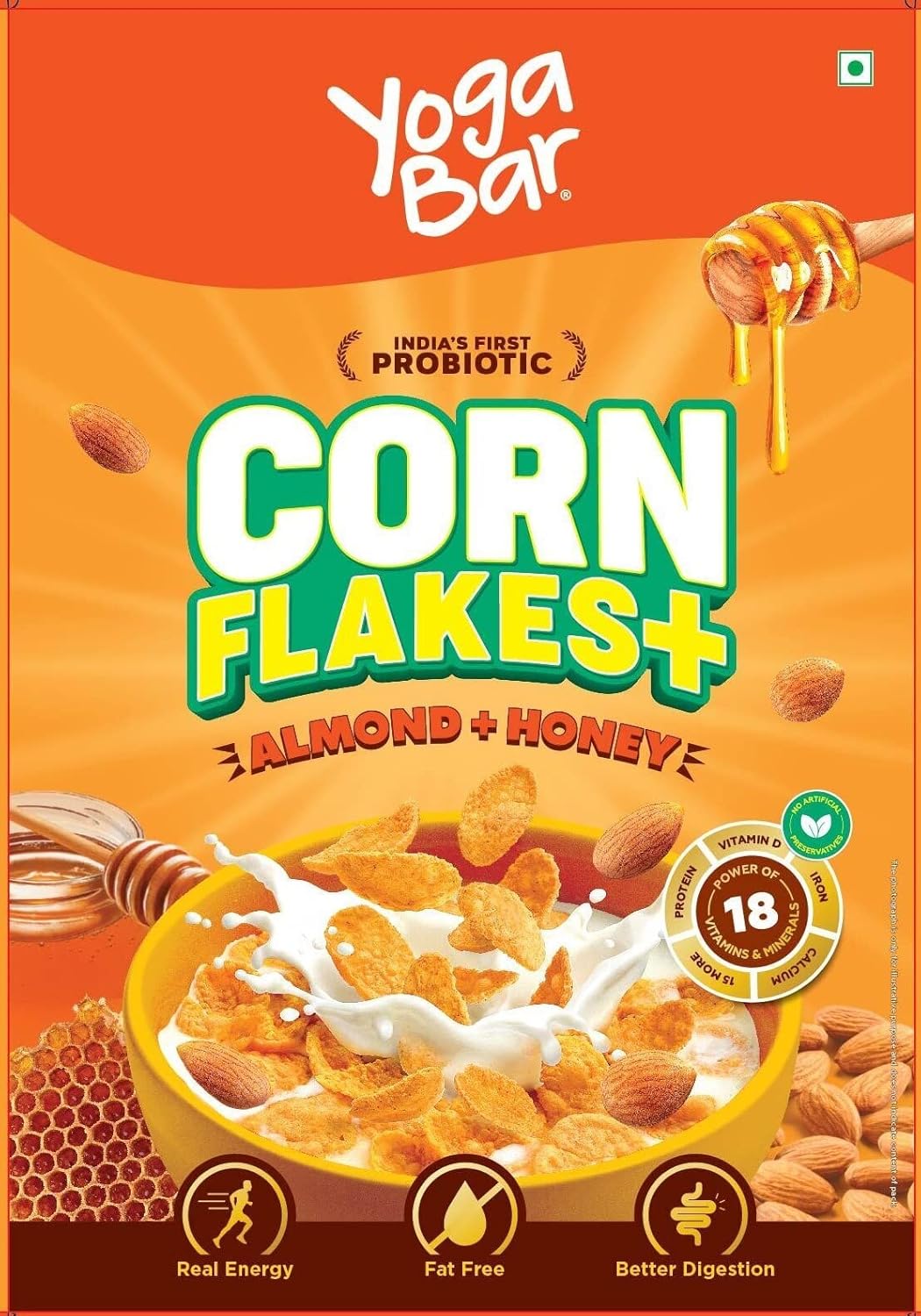 Yogabar Cornflakes Almond & Honey Healthy Crunchy Breakfast cereals
