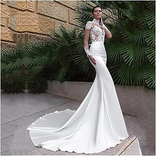 wedding gown turtleneck lace
