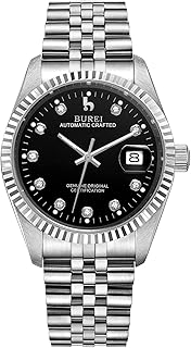 38mm Automatik Uhr Herren Luxus Diamant Armbanduhr für Männer Mit Saphirglas Datumskalender