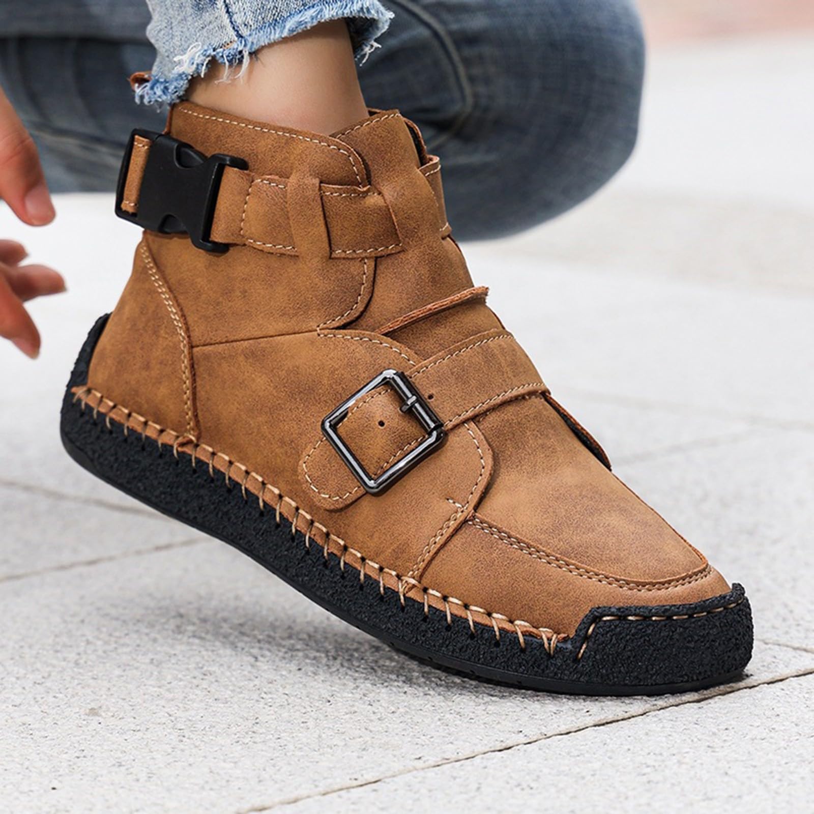 Scarpe da ginnastica da donna, in pelle, impermeabili, leggere, da