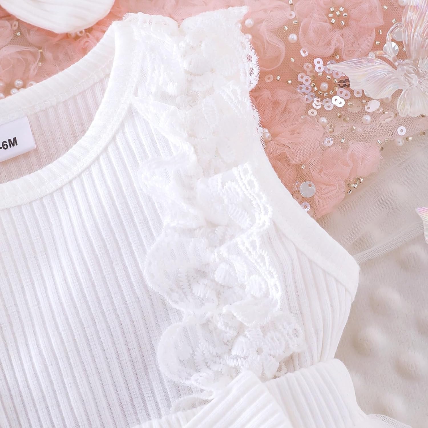 Baby Girl Clothes Infant Summer Outfits Cute Butterflies Mesh Ruffle Sleeveless Romper Headband Set 0-12 Months - Image 8