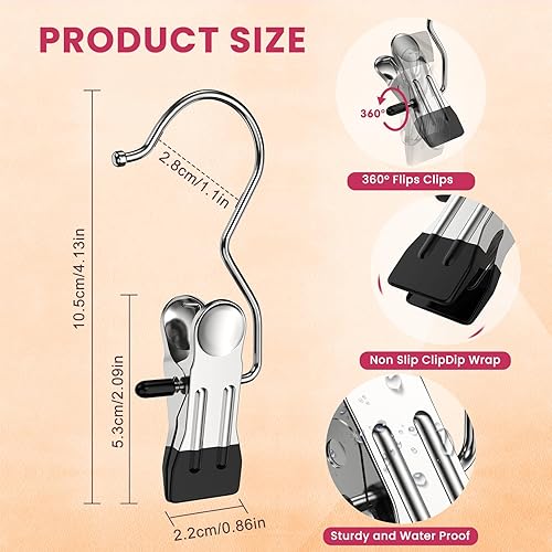 Miniatura 6 de Paquete de 50 perchas para pantalones con clip, organizador de leggings para colgar en el armario, ahorran espacio para pantalones de yoga, perchas