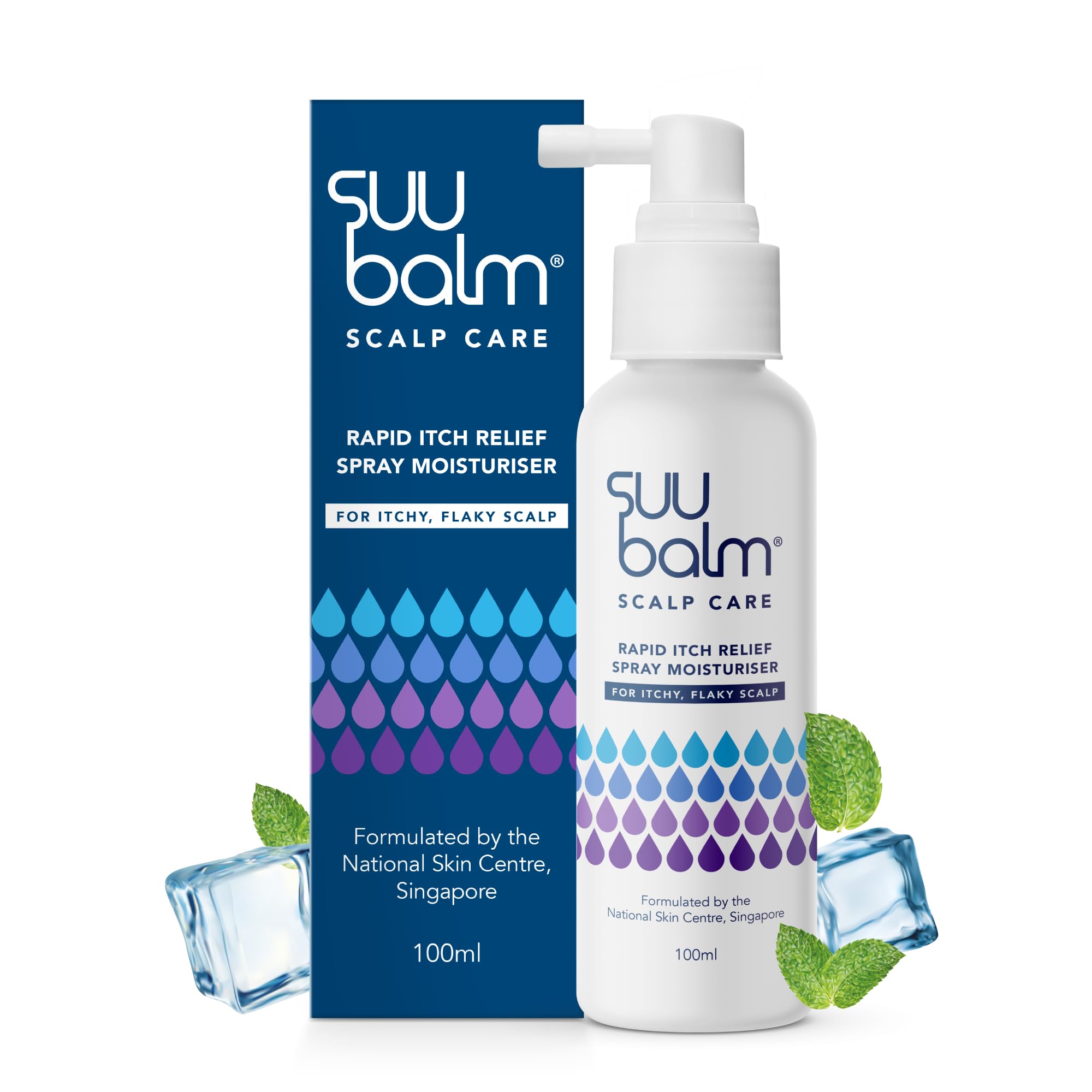 Suu Balm Scalp Care, Rapid Soothing Scalp Relief Spray Moisturiser Treatment, Itchy Scalp Treatments, Spray for Itchy Dry Scalp, Leave In Treatment for Itchy, Sensitive skin, Derm-Formulated (100ml)