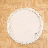 Vista 8 de Asuprui Reposapiés Otomano de Tela de Felpa – Puf de Espuma Suave de 20"x14" con Funda Extraíble Perfecto para Sala de Estar, Dormitorio y Lino