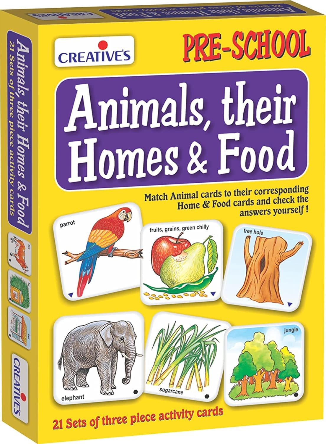 Creative Educational - CRE0621 Animals, Their Homes And Foods (Multi-Color, 63 Pieces)