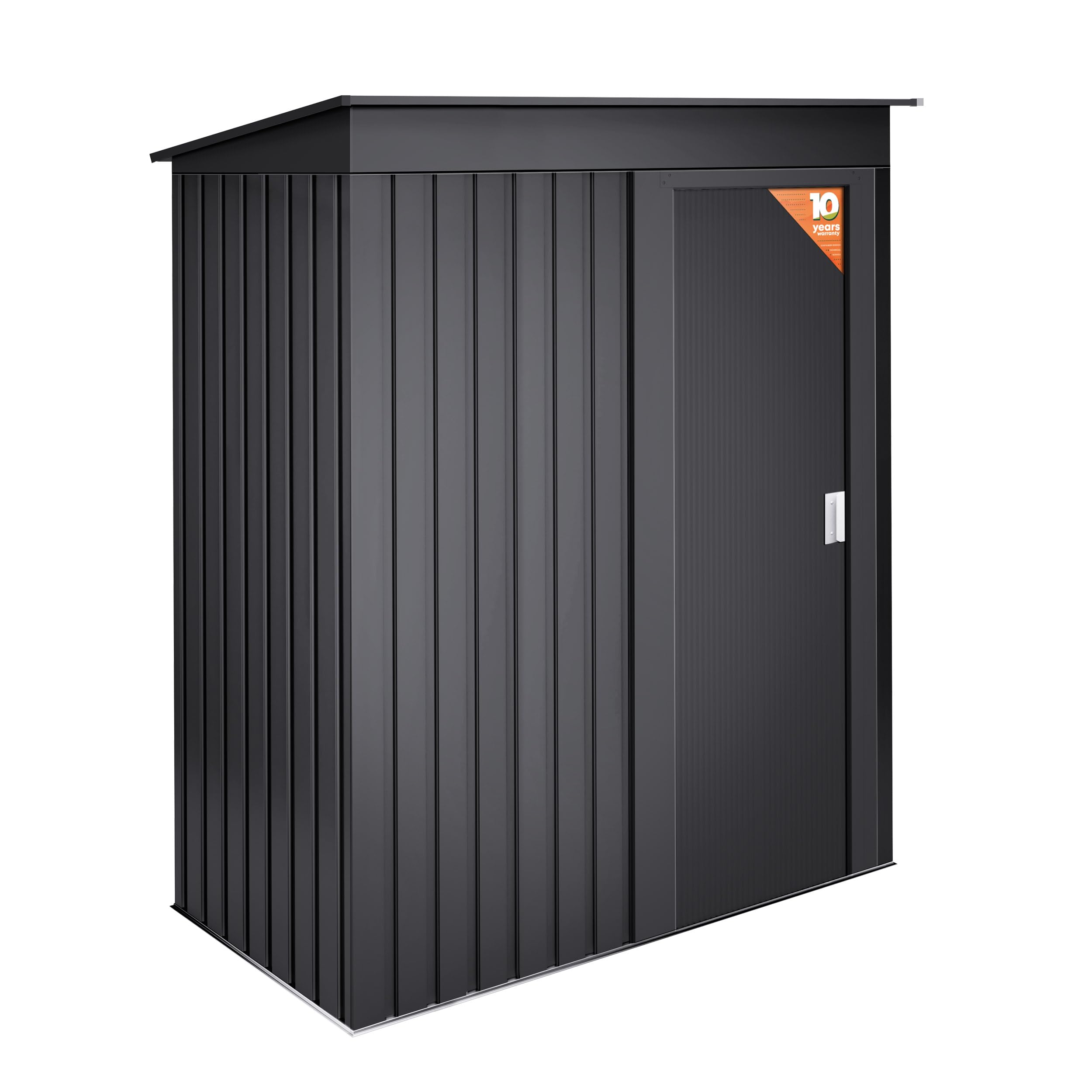 Wasabi - Armario Exterior Terraza 1,39m2 Neat Antracita - Puerta Corredera - Techo Inclinado - 162x86x181cm - Caseta Jardín Resistente - Cobertizo Almacenamiento — view 8