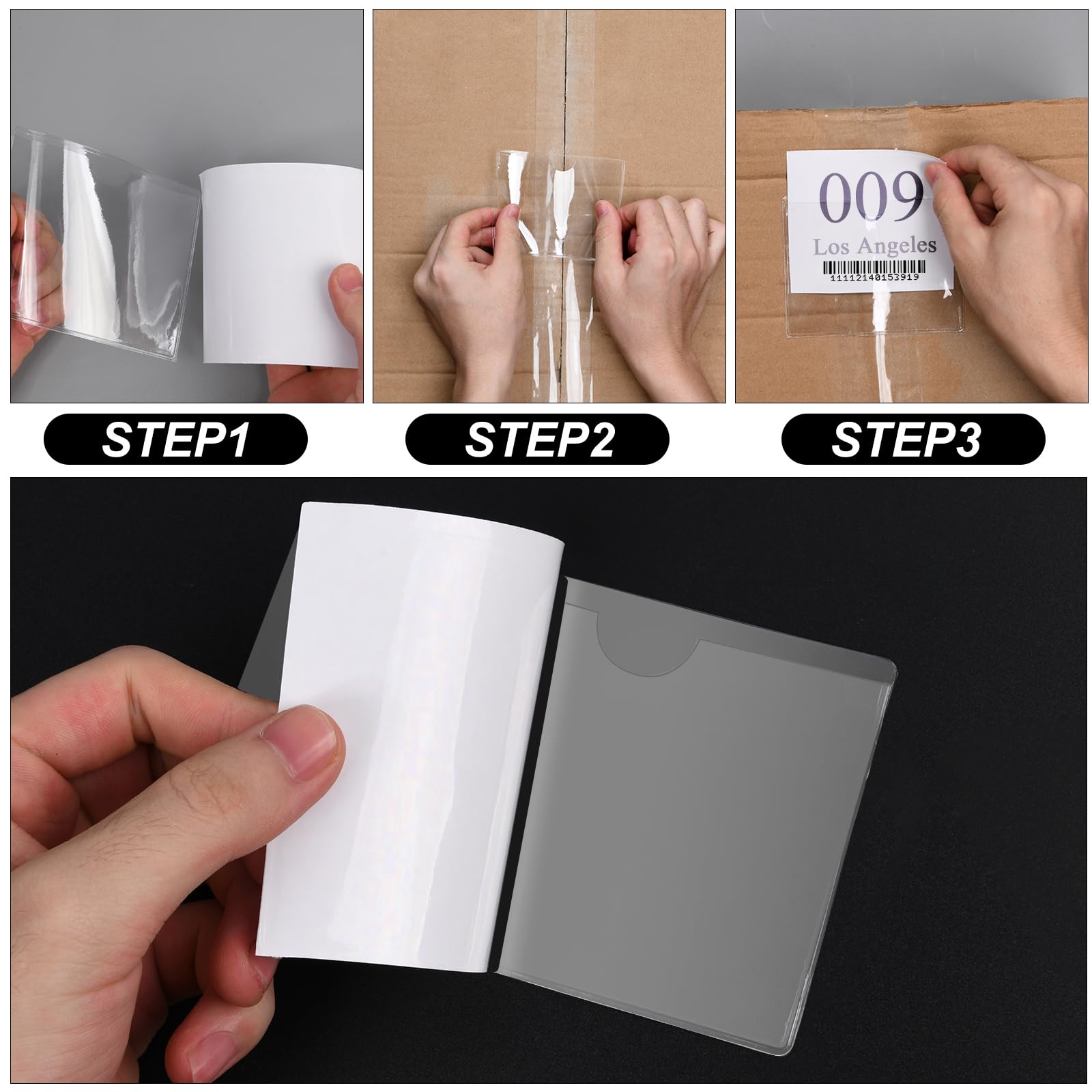 Buste Adesive Trasparente 10Pcs Tasche Autoadesive per Schede Porta Licenza di Parcheggio Biglietti Trasparente (10x15cm)