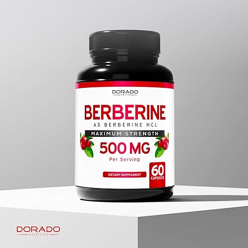 Miniatura 5 de Suplemento de berberina de 500 mg por porción (60 cápsulas) Berberina HCL para apoyo a la salud intestinal para hombres y mujeres - Suplementos